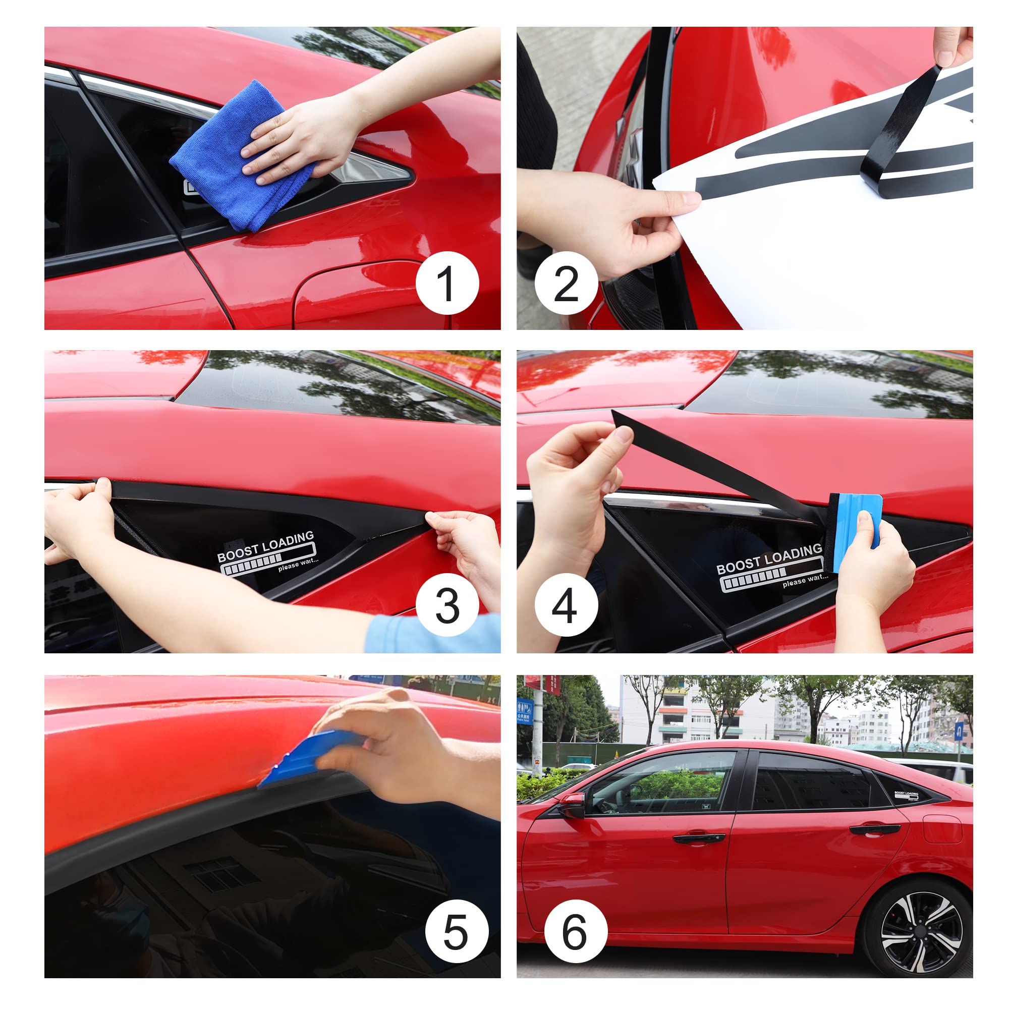 Tomall Car Window Edge Vinyl Stickers Compatible With Honda 10Th Civic 2016 2017 2018 2019 2020 2021 Auto Window Cover Strip Trim Accessories (Matte Black)