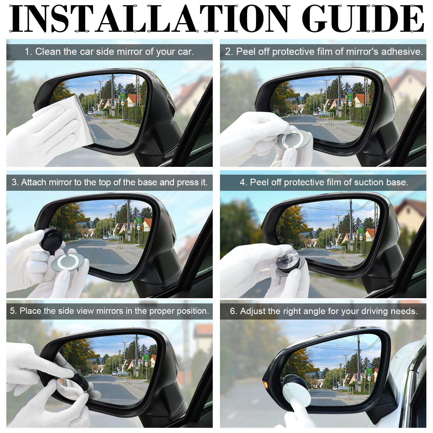 Livtee Blind Spot Car Mirror, Oval Hd Glass Frameless Convex Side Mirror Blindspot, Reusable 360 Wide Angle Rear View Car Mirror