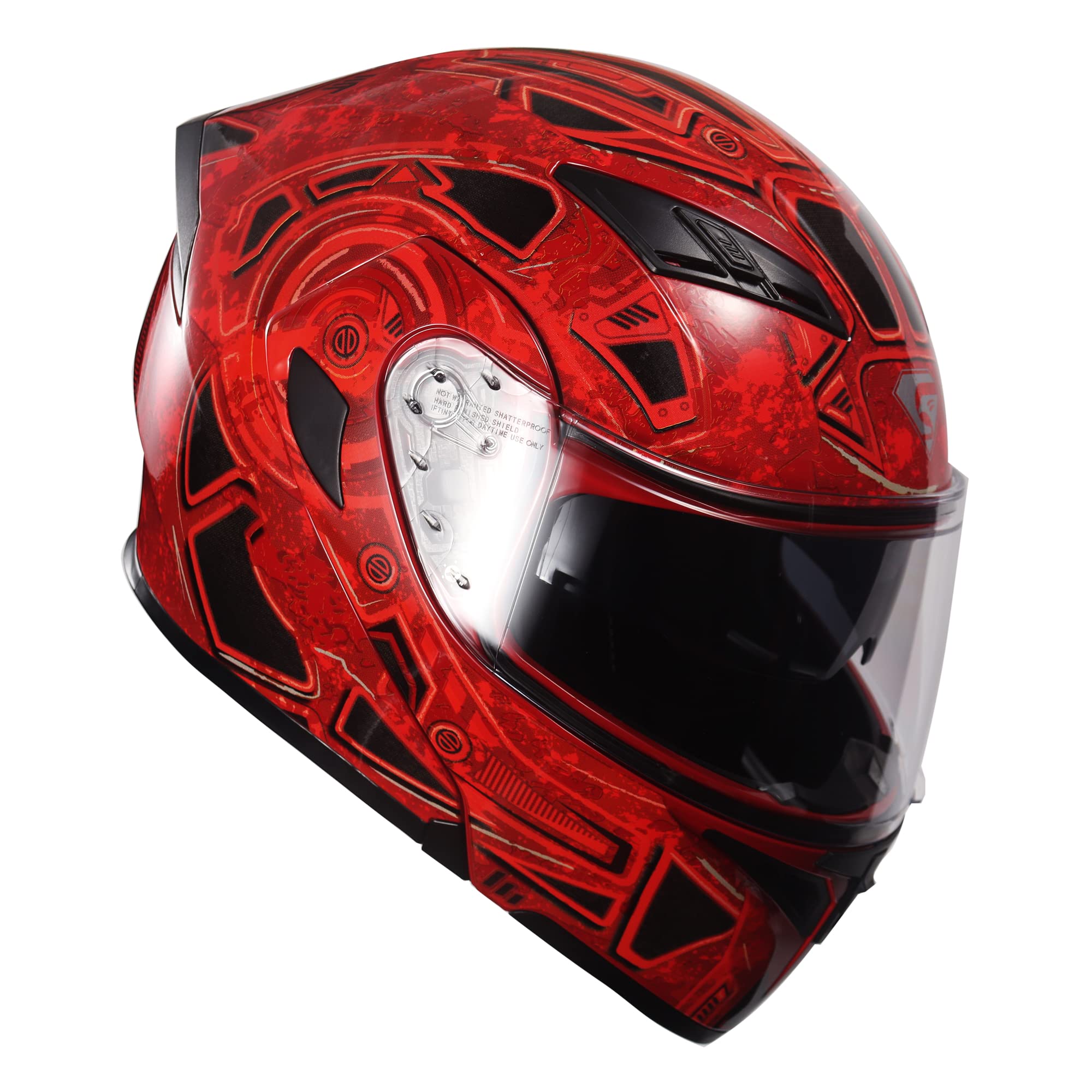 Kypara Motorcycle Dual Visor Flip Up Modular Full Face Helmet With Dot Certification Of Impressionism (Xl, Demon Slayer)