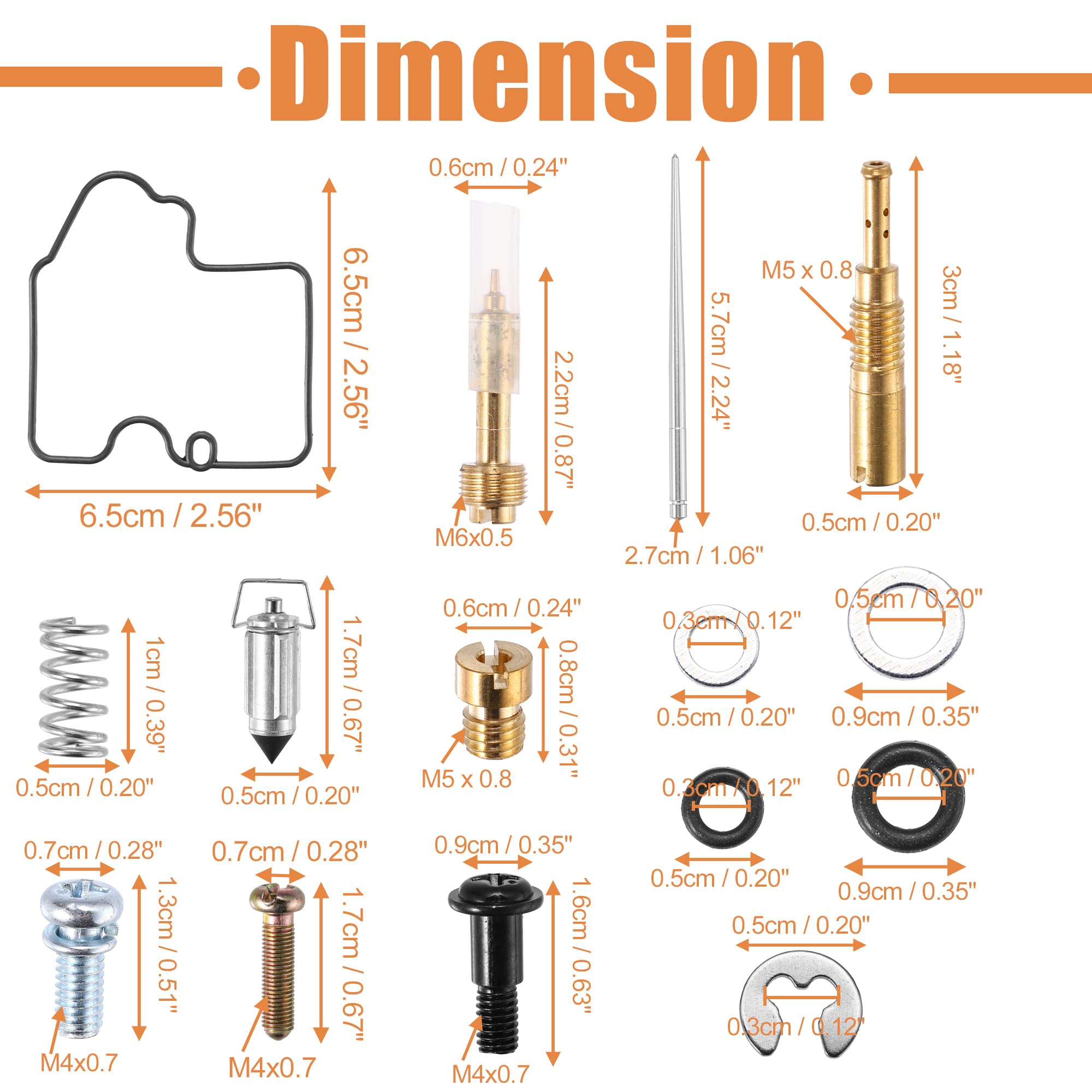 Motoforti 4 Set Motorcycle Carburetor Repair Rebuild Kit Gaskets Jets for Yamaha YZF R6 600 1999 2000 2001 2002 Carburetor Repai