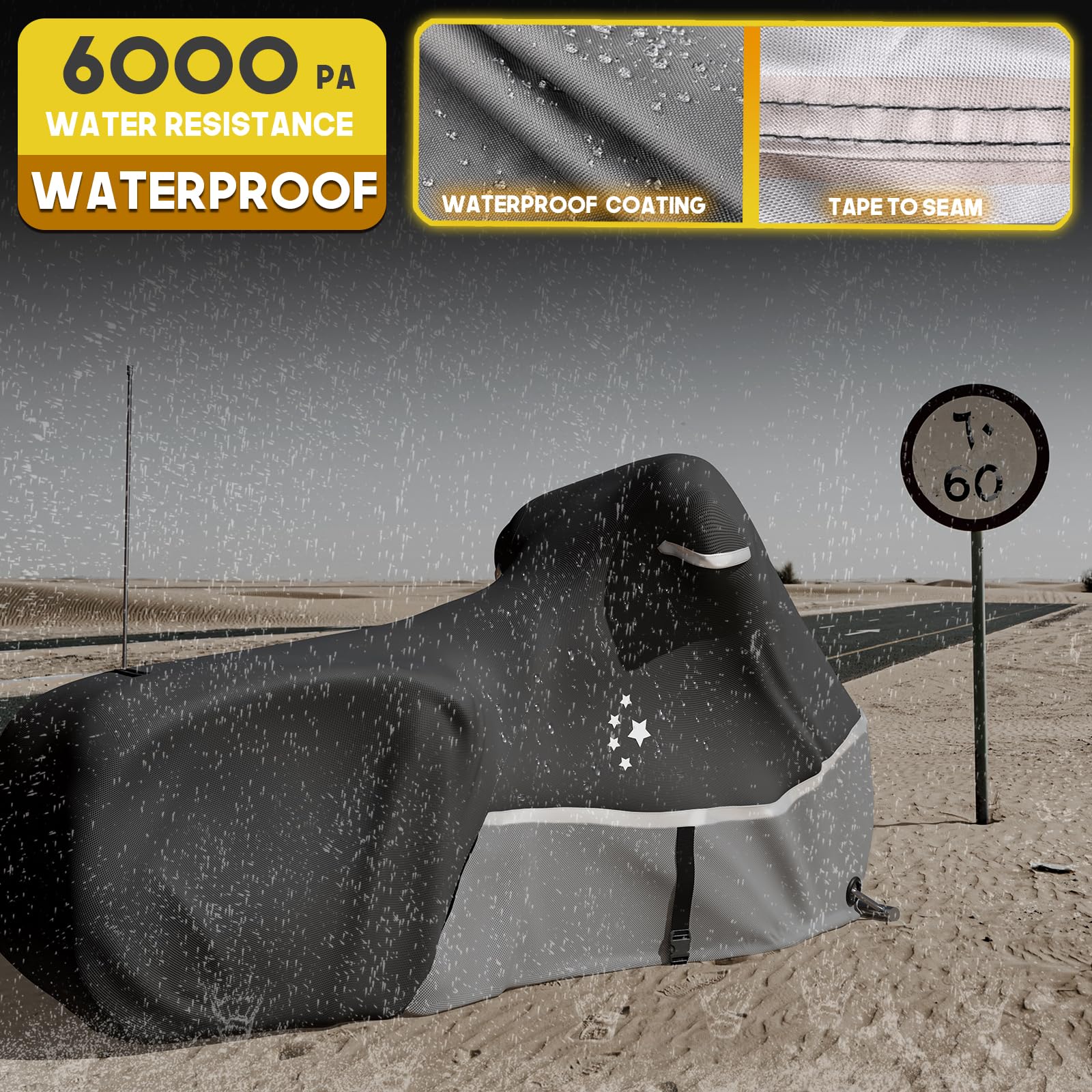 Li Libzaki Motorcycle Cover 420D Heavy Duty All Season Universal Weather Waterproof Outdoor Protection 96'' Xxl Vehicle Cover/Bl