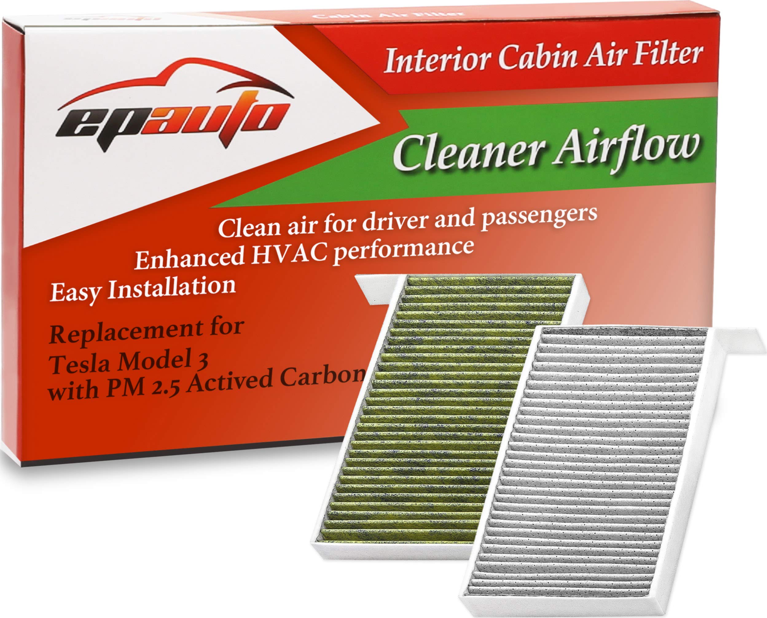 Epauto Cp681 (1107681-00-A) Cabin Air Filter Includes Activated Carbon Replacement For Tesla Model 3 / Model Y