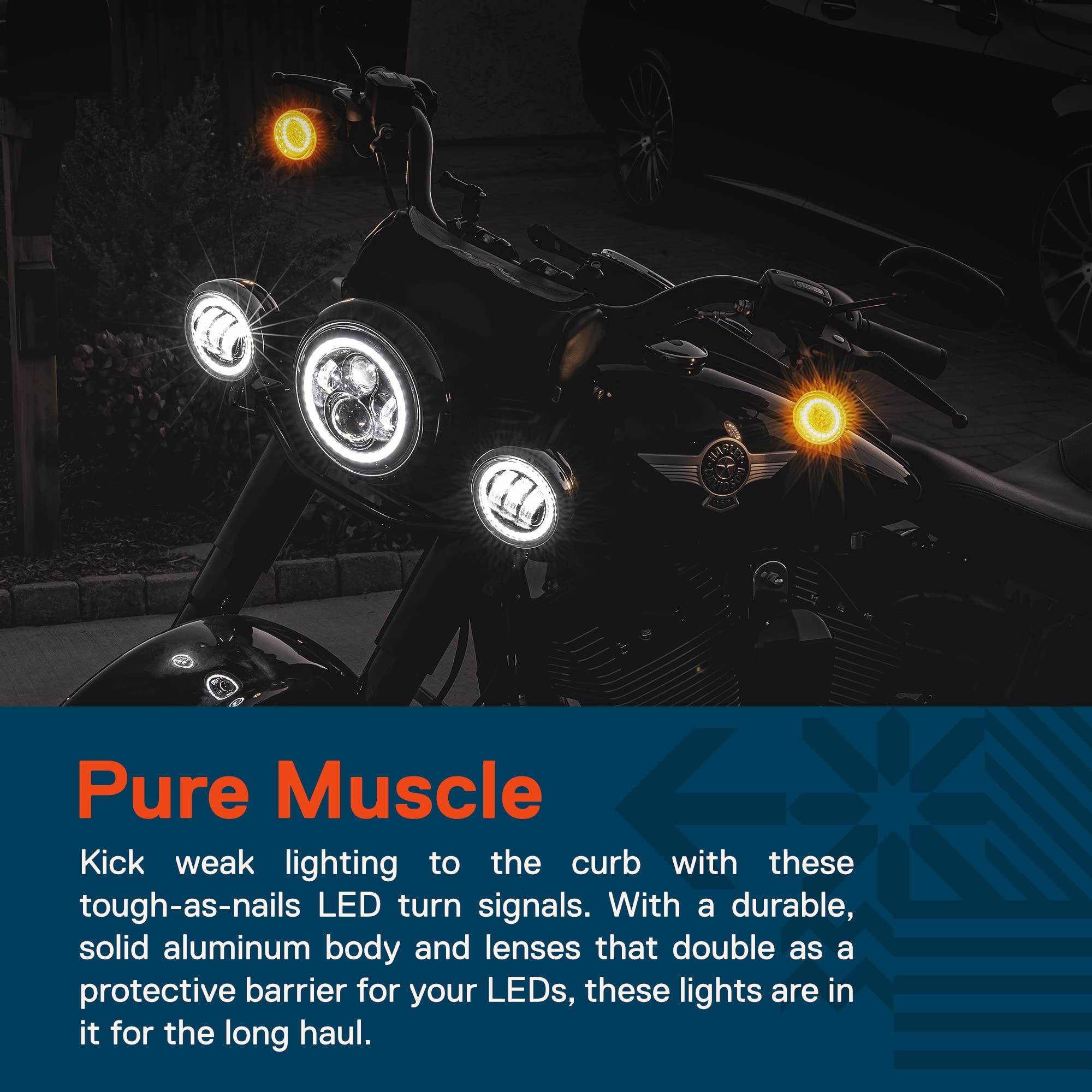OUMURS 1157 LED Turn Signal Lights For Harley Touring Softail Dyna Sportster - 48-LED Amber/White