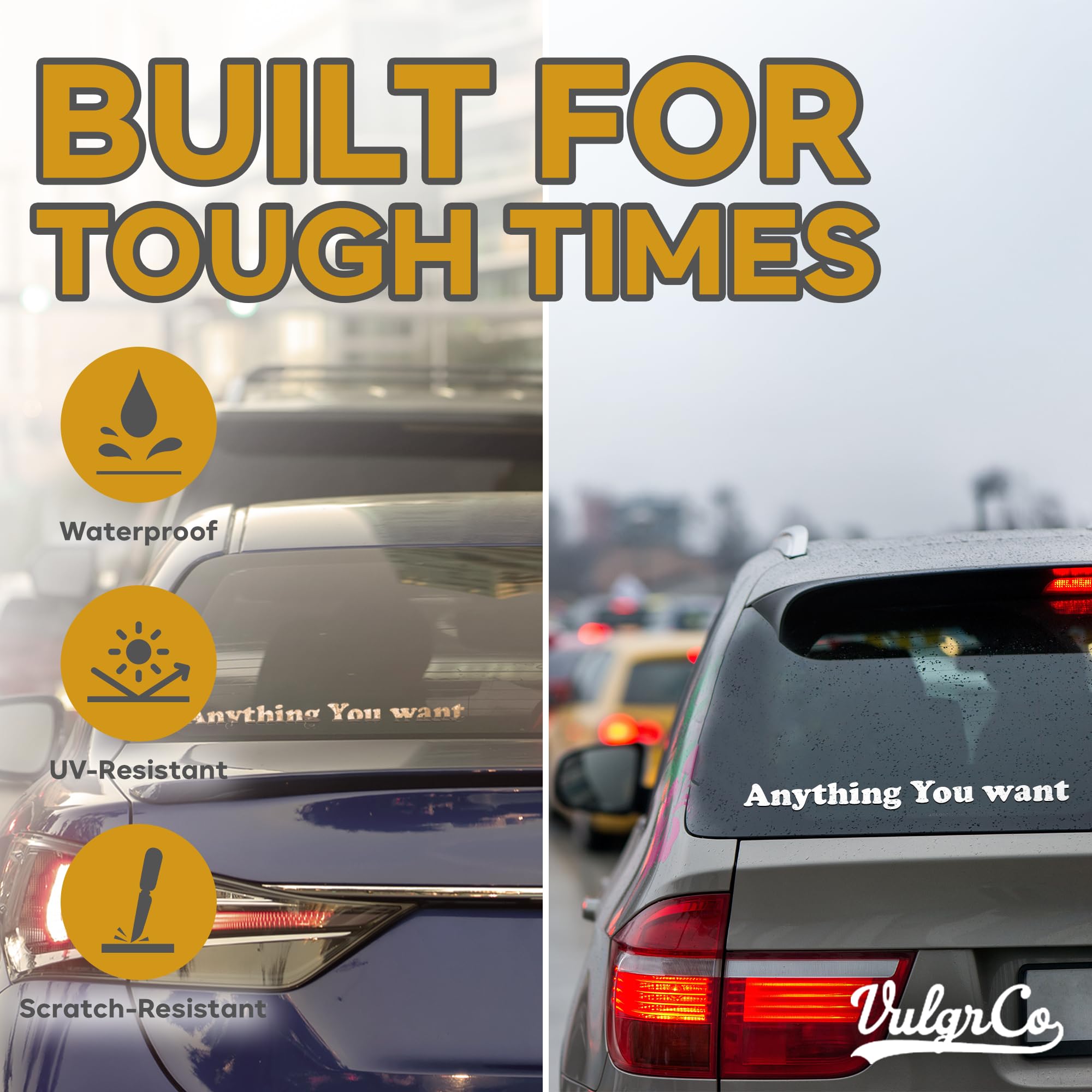 Vulgrco Custom Windshield Sticker, Create Your Own Custom Vinyl Decals For Cars, Long-Lasting Front Windshield Decals For Trucks