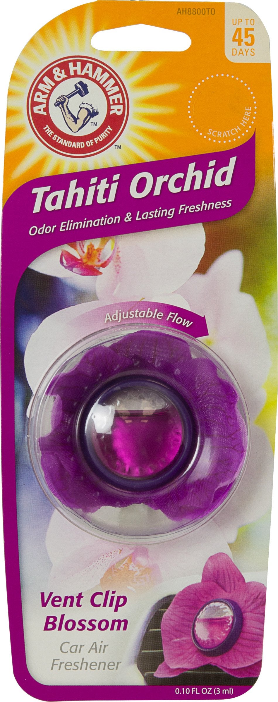 ARM & HAMMER AH8800TO Vent Clip Air Freshener, Tahiti Orchid, 1 Pack
