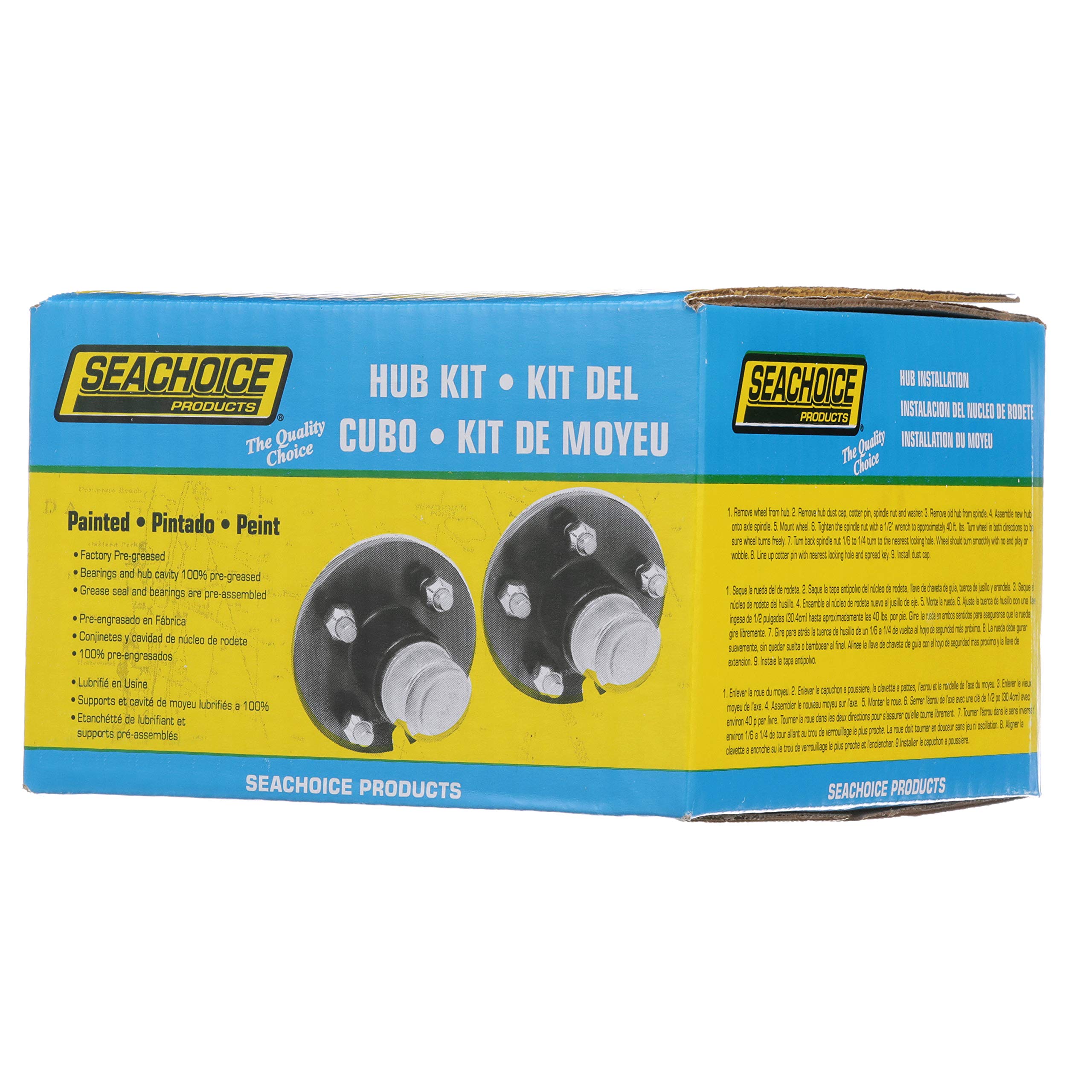 Seachoice Trailer Wheel Hub, 1.25 In. Axle, 5 Lug, Pregreased