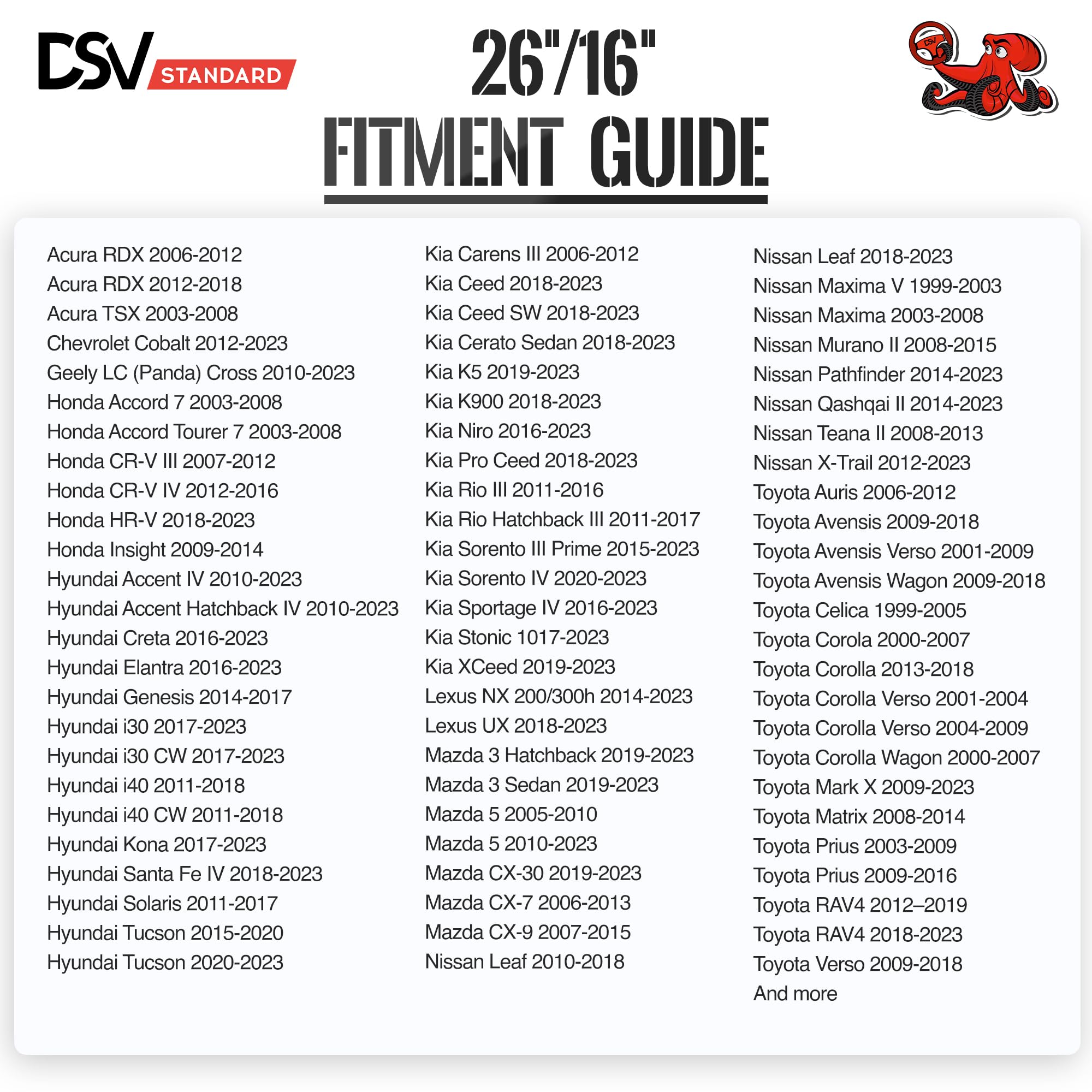Dsv Standard Windshield Wiper Blades, 26    And 16    Car Wiper Blades With Universal U/J Hook, Automotive Replacement Wiper Bla