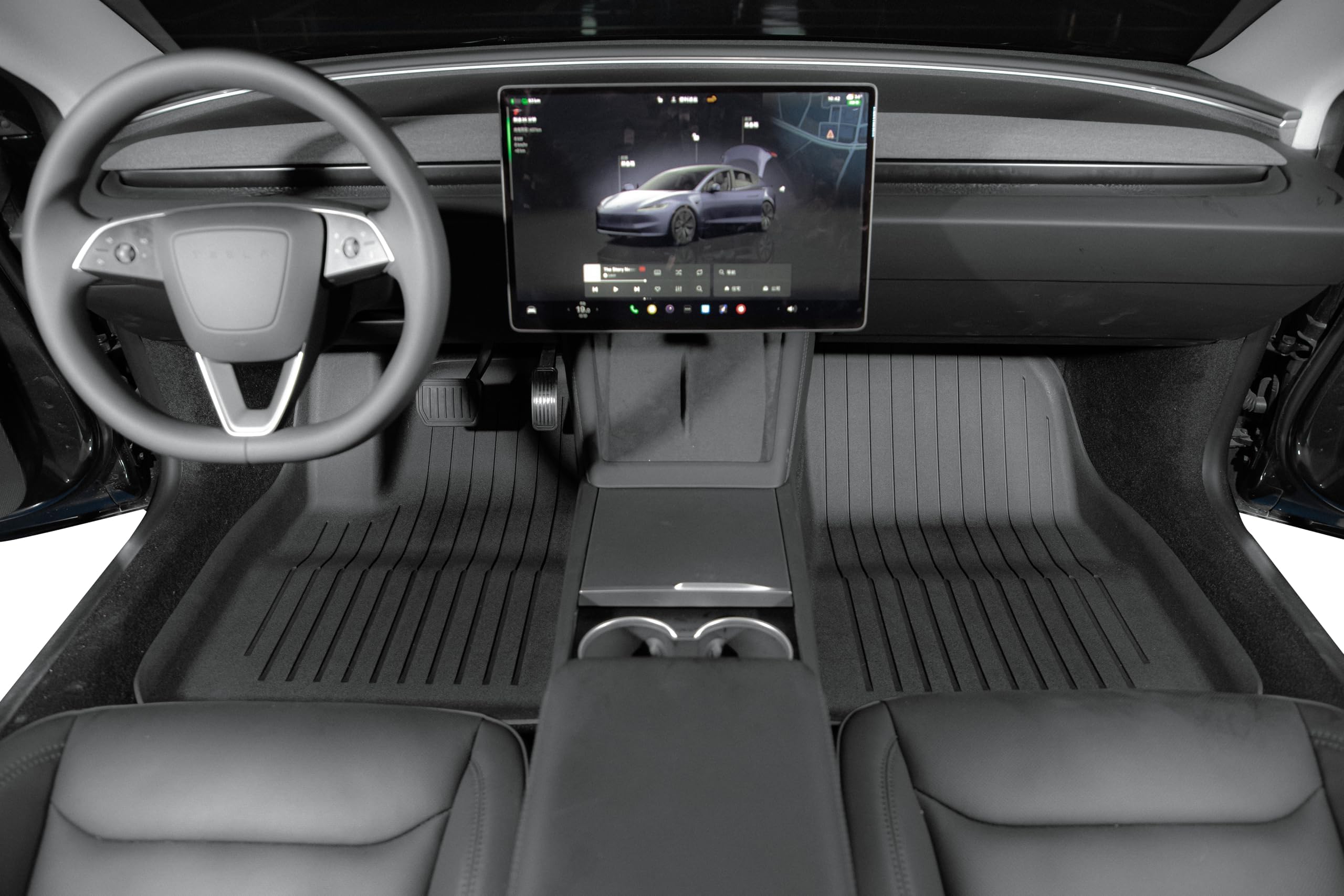 Super Liner 2024-2025 2026 Tesla Model 3 Highland Floor Mats 6-Piece Set | Extra-Thick Tpe All-Weather Floor & Cargo Liners | Pe