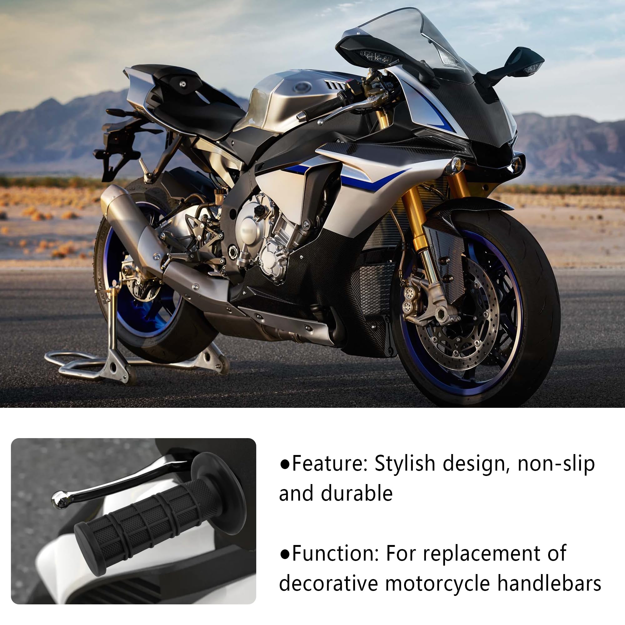 2PCS Motorcycle Grips,Anti-Slip Rubber Dirt Bike Grips with 7/8'' Left & 1'' Right Compatible with CRF KXF,Universal Motorcycle/