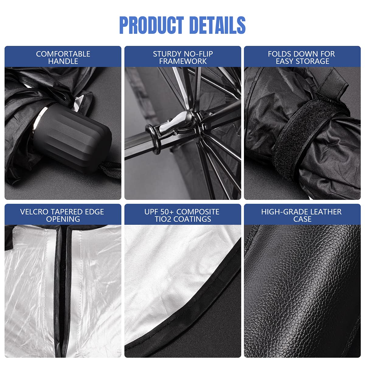 Sedan Suv Car Sun Shade For Windshield Uv Rays And Heat Sun Visor Protector, Foldable Windshield Sun Shade Umbrella,Keep Car Coo