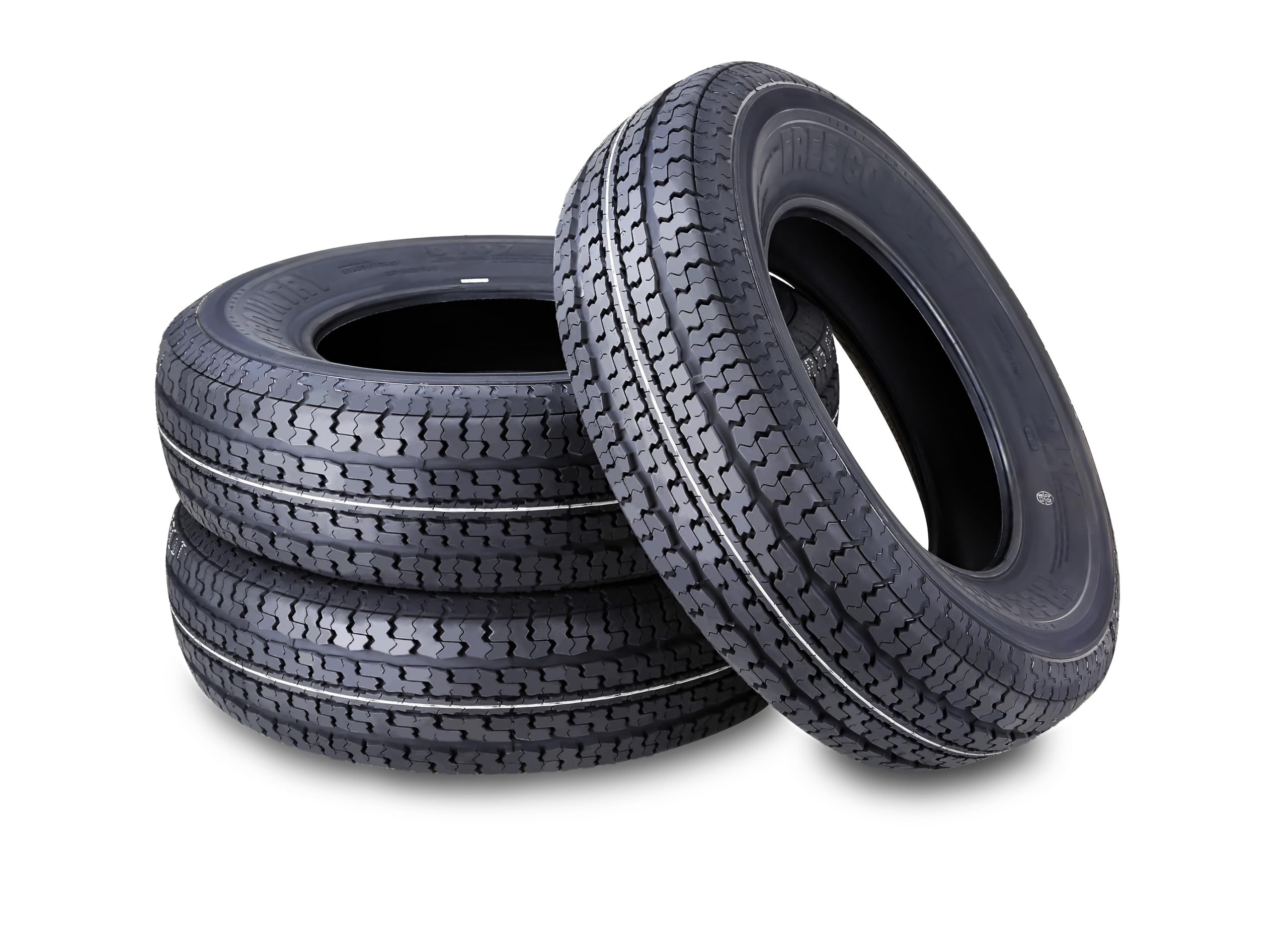 3 FREE COUNTRY Heavy Duty Trailer Tires ST205/75R15 205 75 15 10-Ply Load Range E Steel Belted Radial w/Scuff Guard
