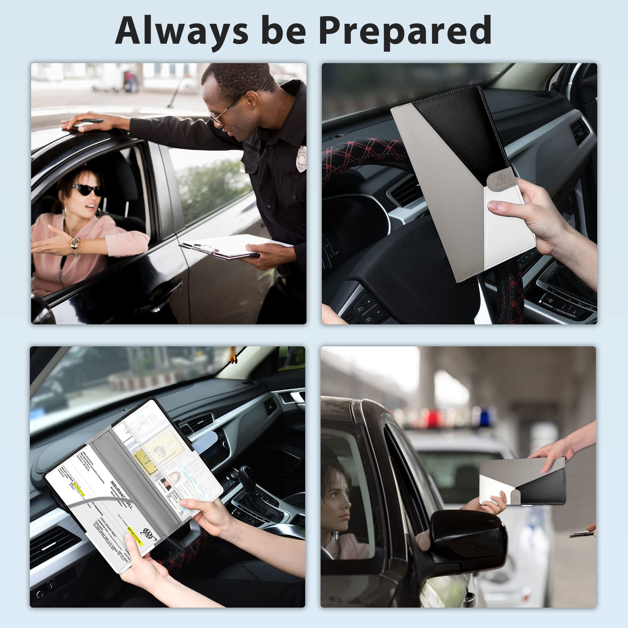 Pl Zmpwlq Vehicle-Glove-Box-Organizer,Car-Registration-And-Insurance-Holder With Magnetic Closure Leather-Car-Document-Holder For Cards Auto Car Document Wallet Case Essential Document Driver License