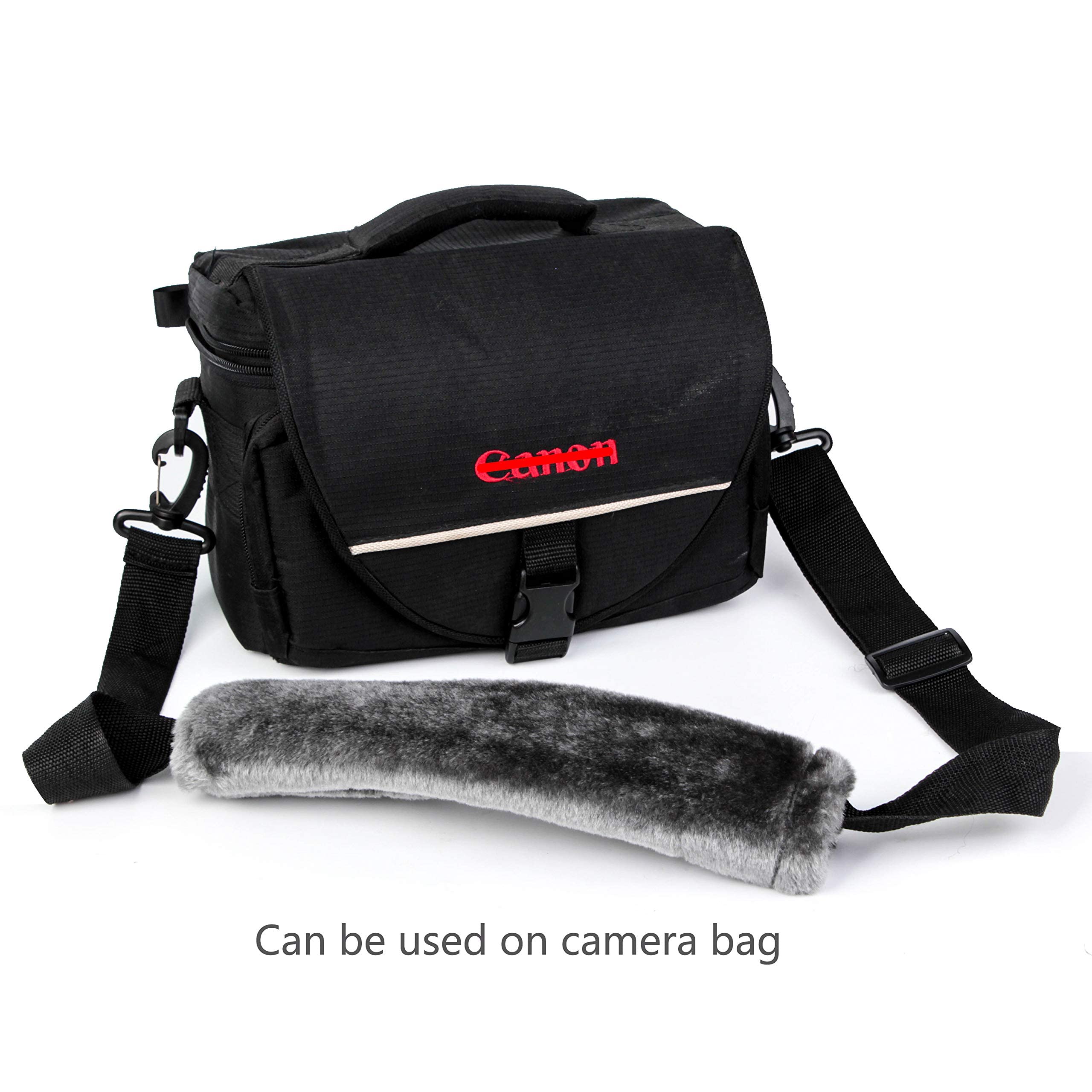 Moonet 2 Packs Car Seatbelt Covers Shoulder Pad For More Comfortable Driving, Universal Seat Belt Cover For Handbag Camera Backpack Straps, Soft Faux Sheepskin Wool Seat Belt Cushion (Dark Gray)