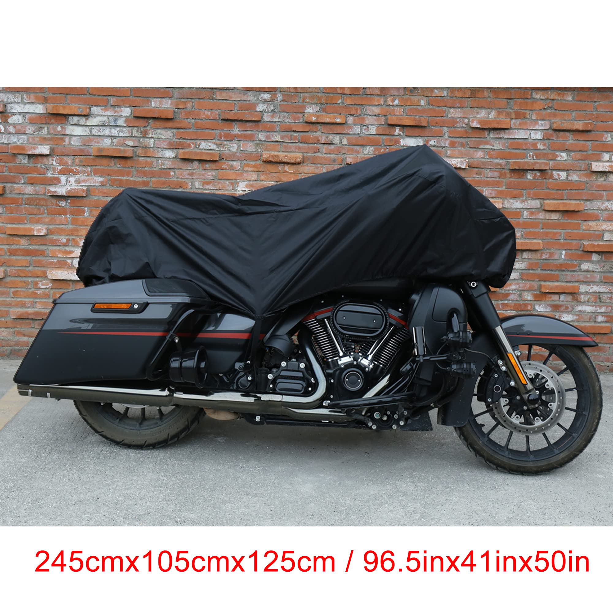 X Autohaux Motorcycle Cover Lightweight Half Cover Outdoor Waterproof Rain Dust Protector Black L Fits Most Sport Adventure Tour