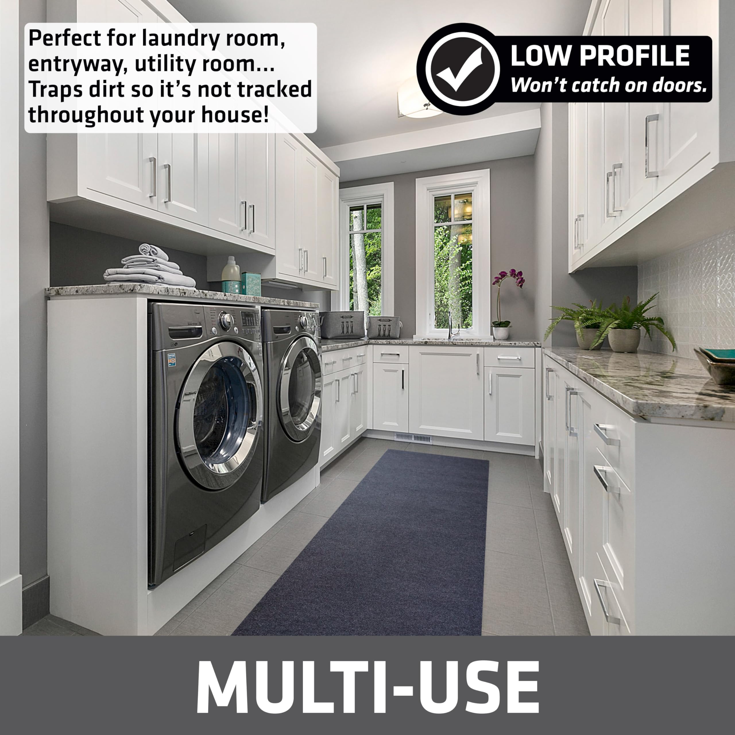 Drymate Garage Floor Runner Mat, (18' X 2'6''), Protects Surfaces, Absorbent, Waterproof, Slip-Resistant, Quick Dry Carpet Fabri