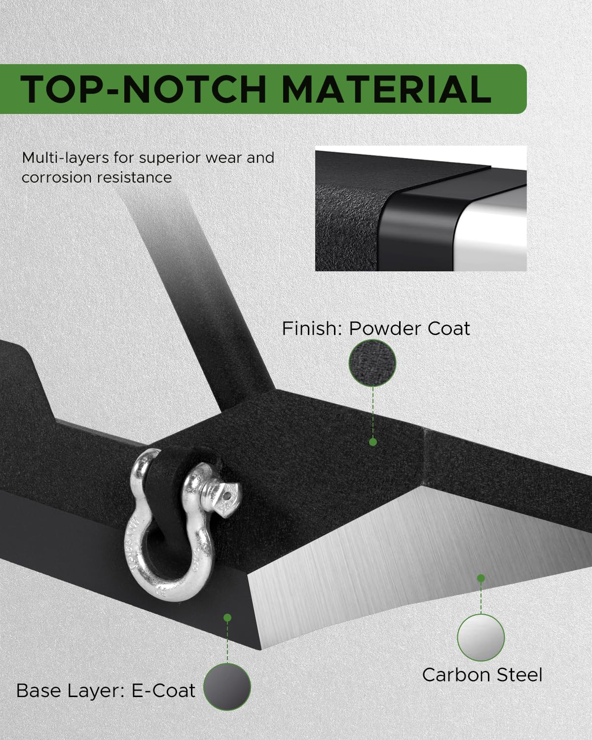 Partree Offroad Front and Rear Bumpers Compatible with Jeep Wrangler TJ YJ 1987-2006, with Winch Plate 2'' Hitch Receiver D-Ring