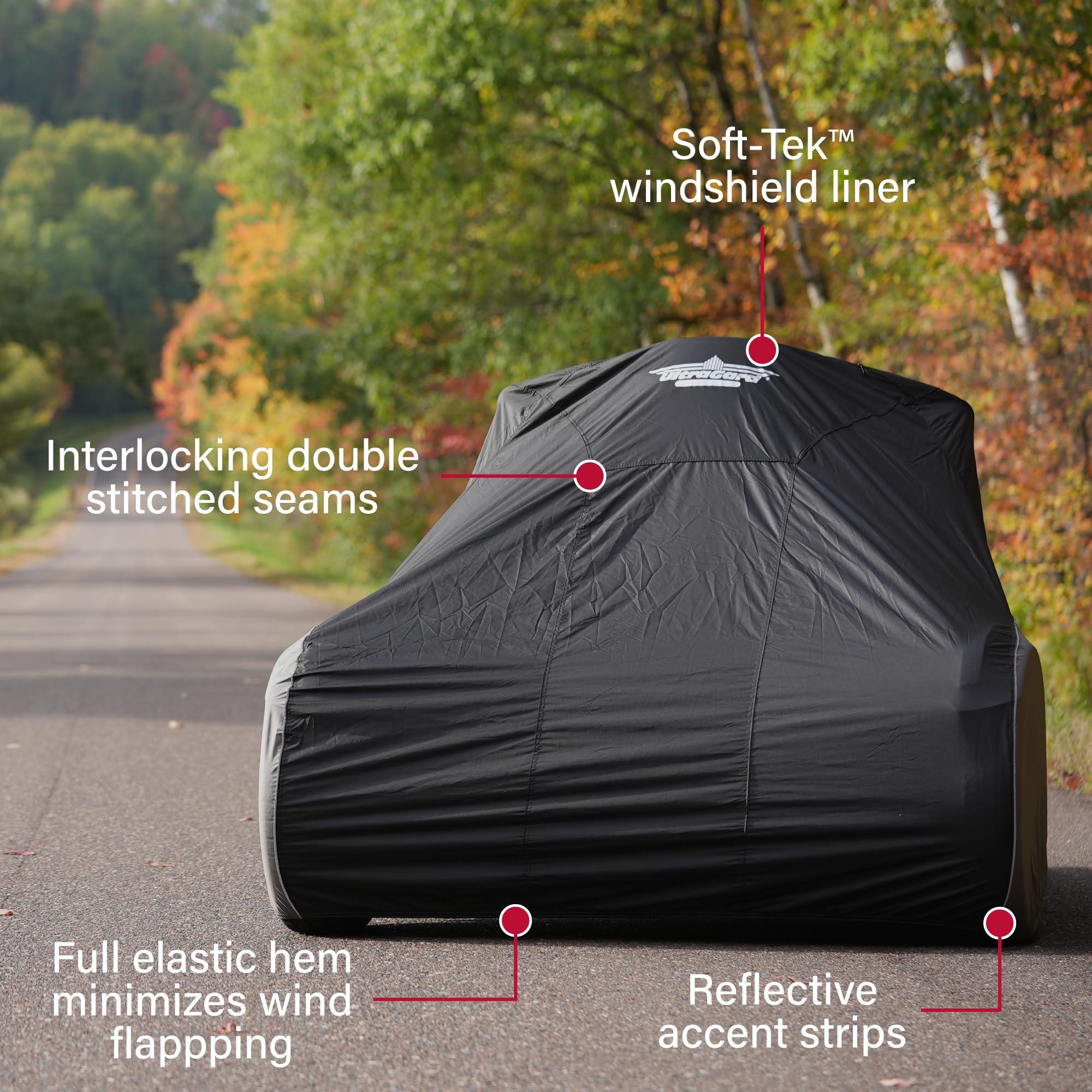 Ultragard Can-Am Ryker Full Motorcycle Cover With Heat Shield & Expandable Pouch - Water-Resistant, Windshield Protection, Bunge