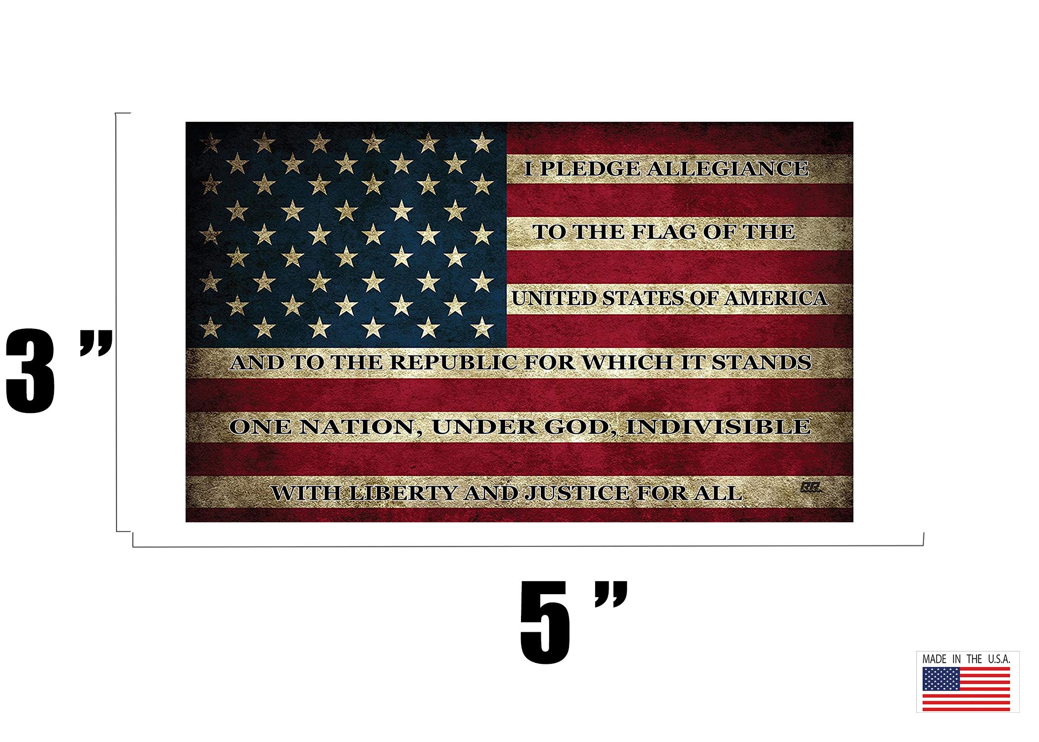 Rogue River Tactical Usa Flag Sticker Bumper Car Decal Gift Patriotic American Worn United States Pledge Of Allegiance (3X5 Inch