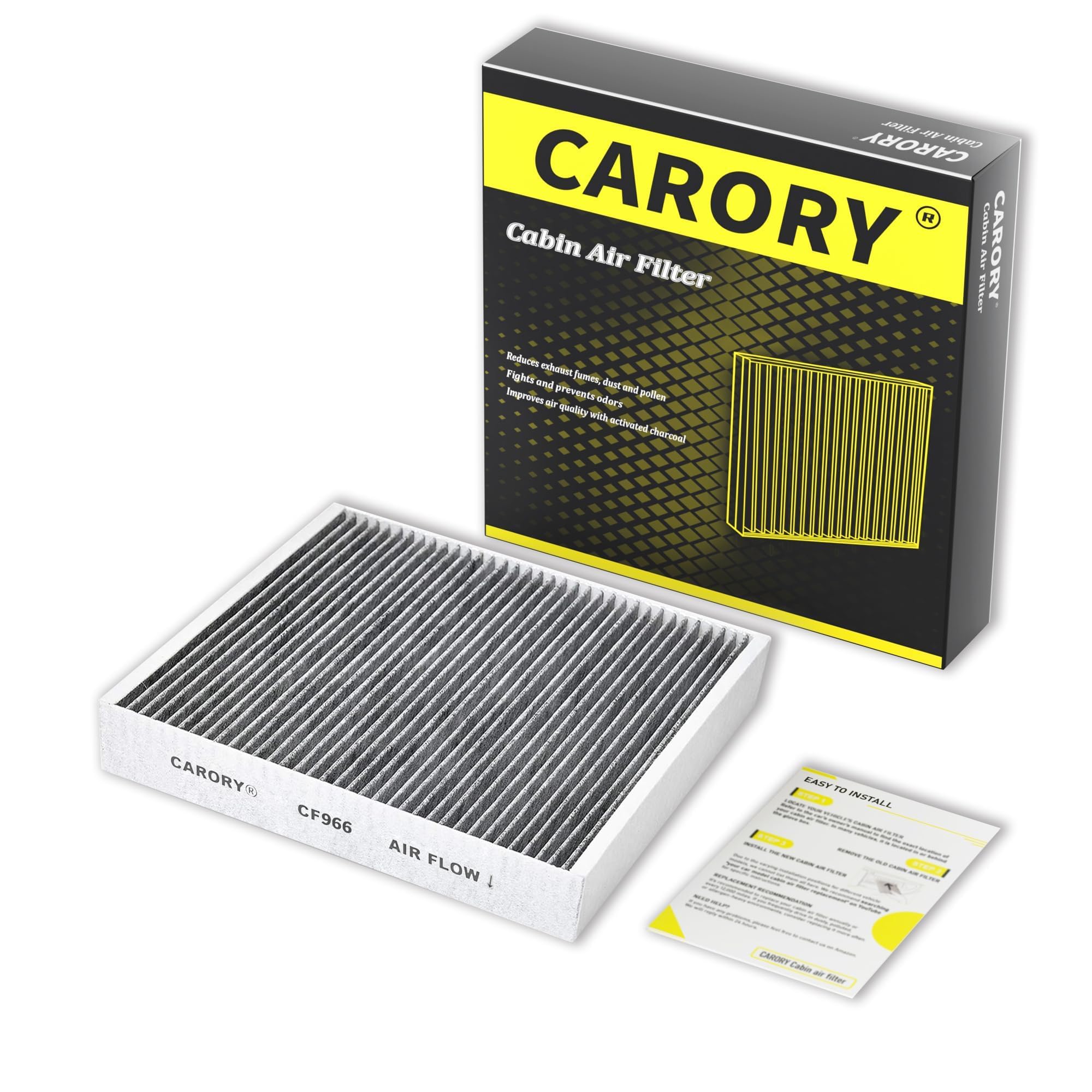 CARORY Cabin Air Filter w/Activated Carbon for Chevy, GMC, Cadillac, Buick Select Models - Silverado, Sierra, Equinox, Acadia, B