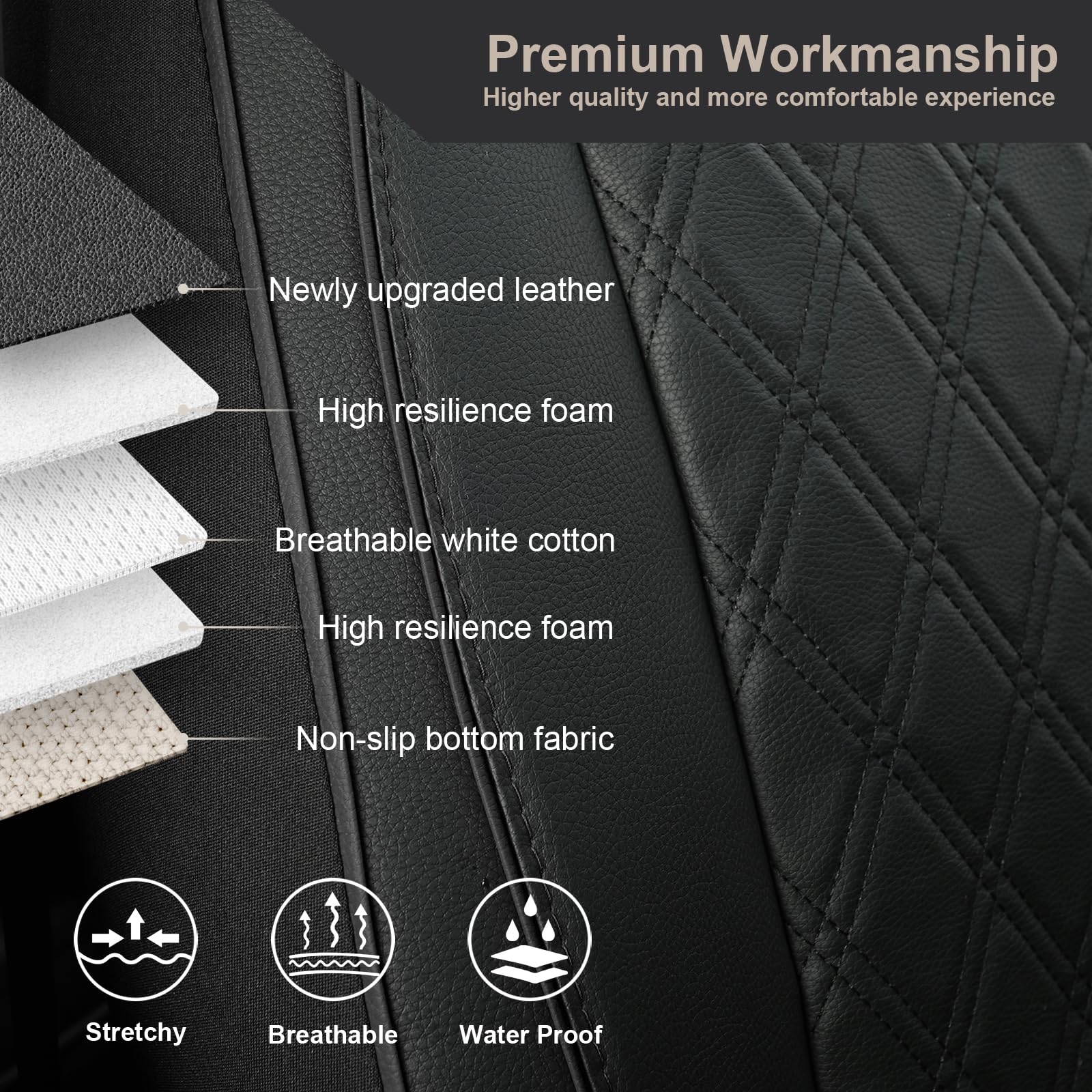 Giant Panda Front Car Seat Cover For Toyota, Piping Leather Bucket Seat Covers Custom For Toyota Rav4 Camry Highlander Corolla P