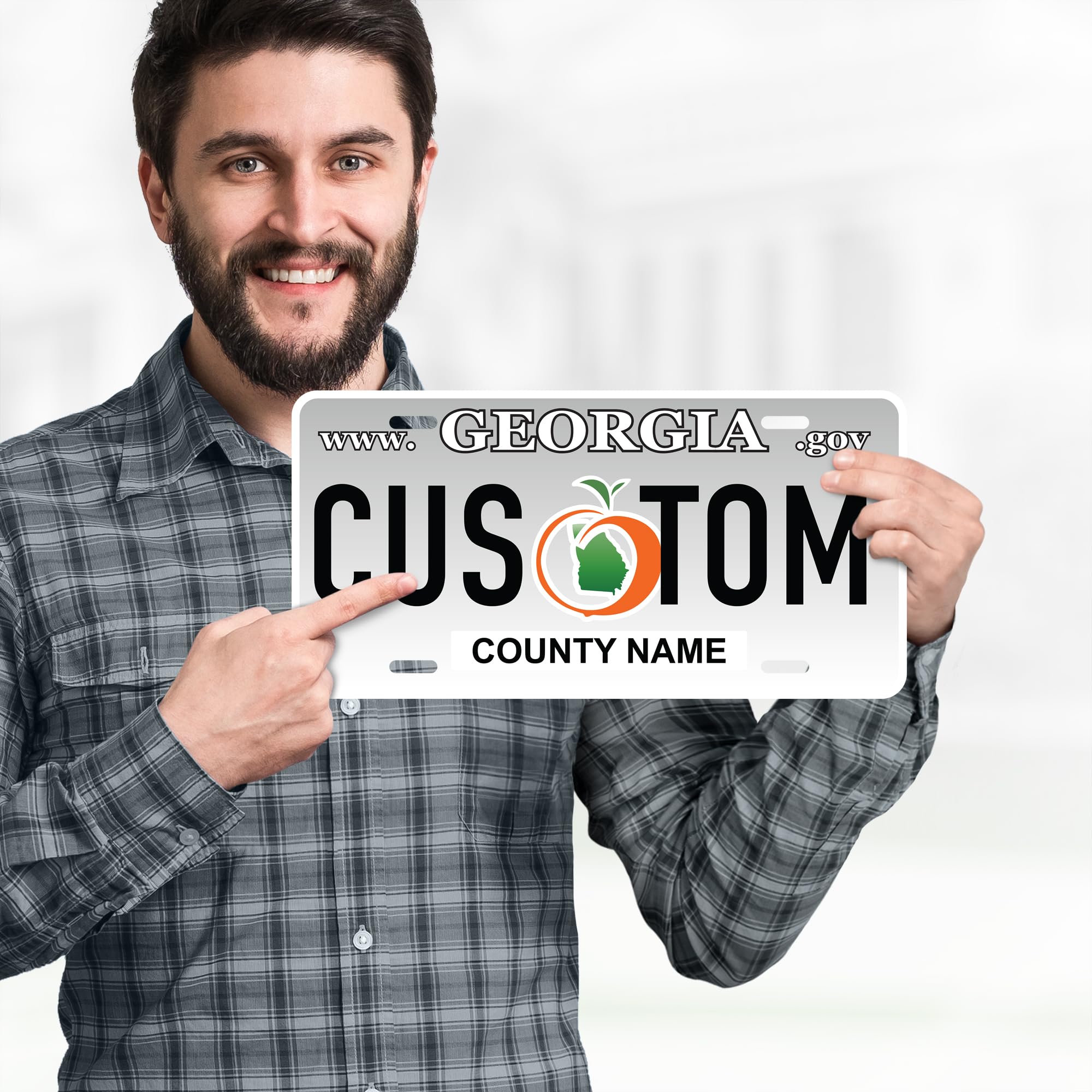 Custom Georgia License Plate, Personalized License Plates For Car, 6X12 Inch, Rust-Free Fade Resistant Aluminum, Usa Made By My
