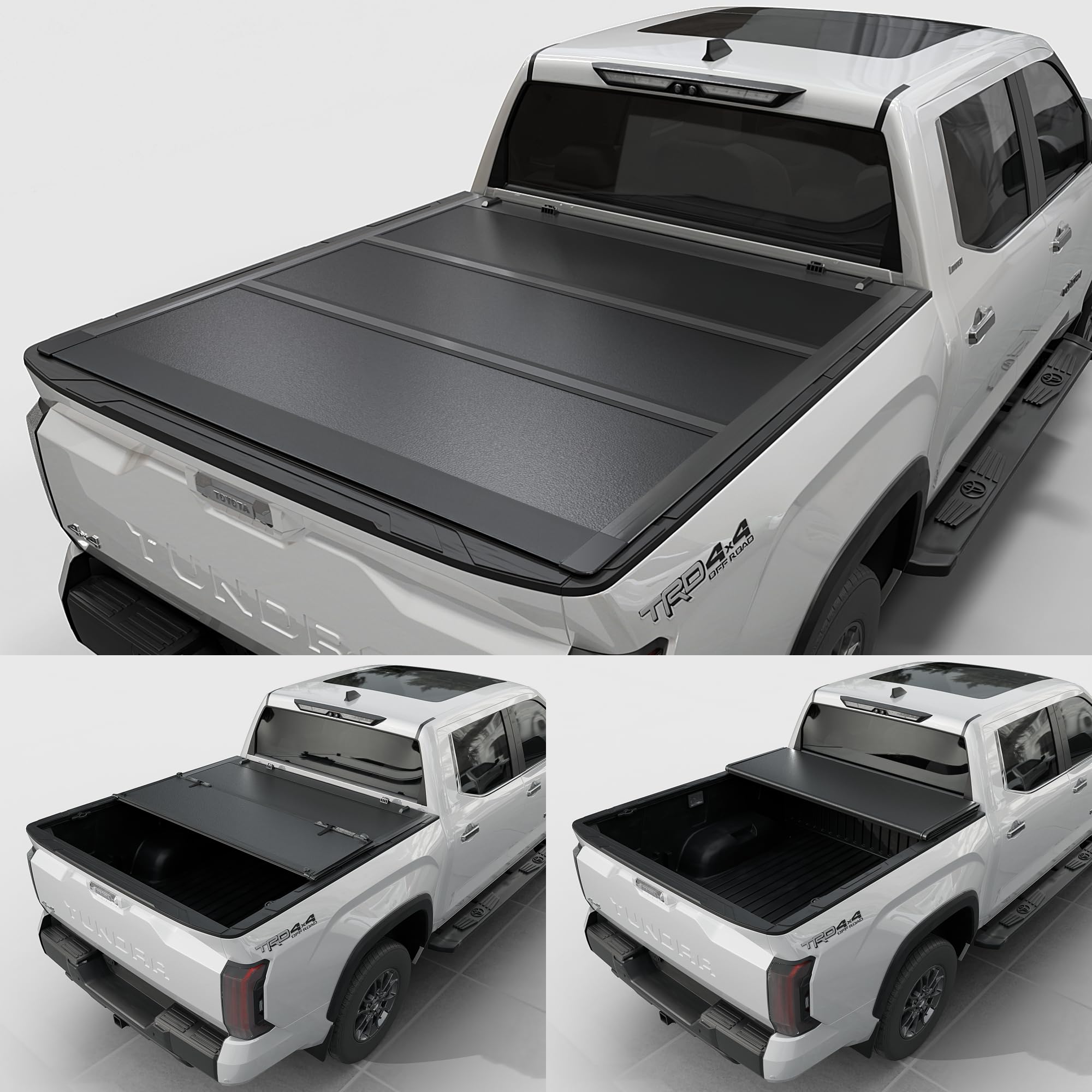 Toptiny Low Profile Hard Folding Truck Bed Tonneau Cover Fits 2022-2025 Toyota Tundra 6'6'' Bed (78.7'')
