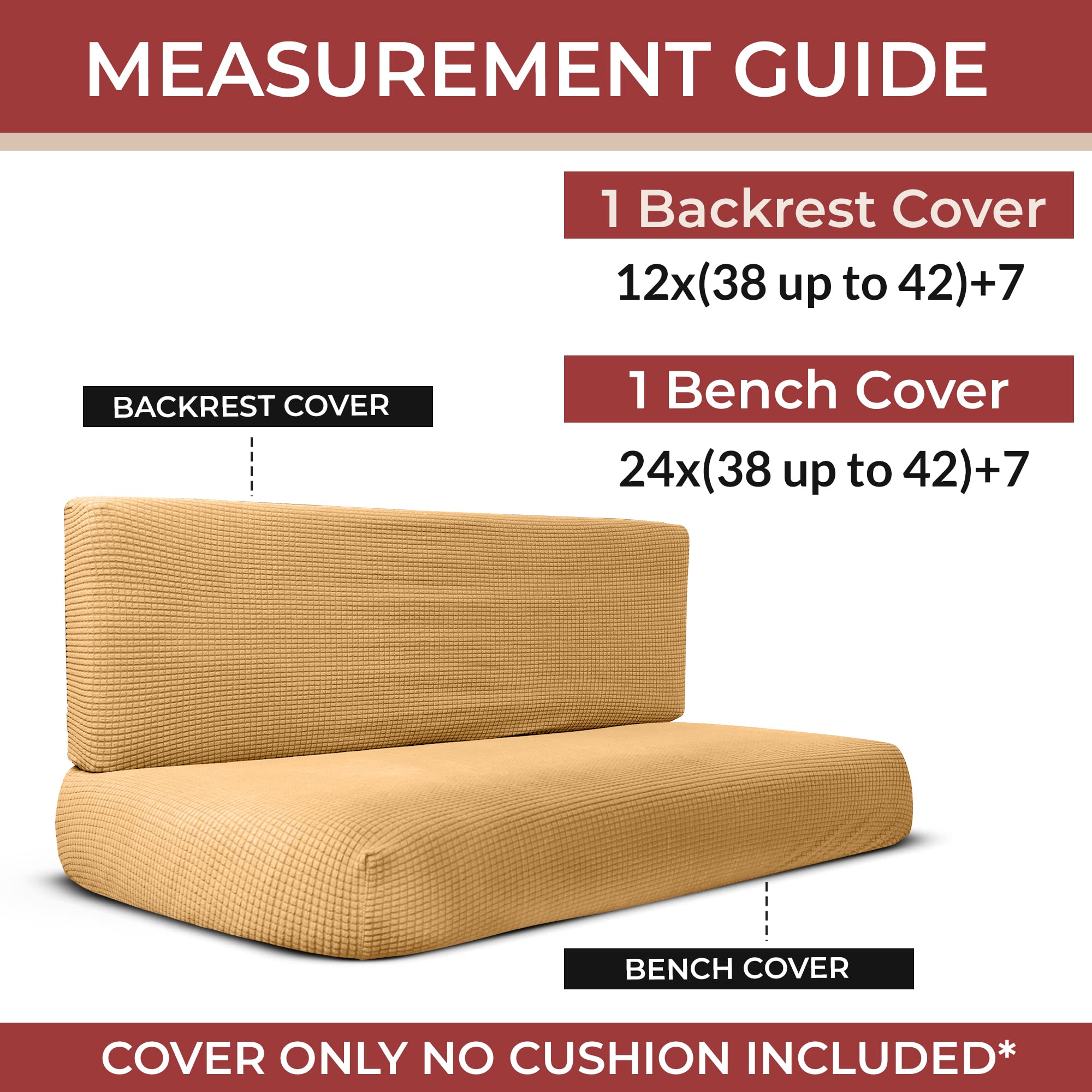 Hudson Comfort Rv Dinette Cushion Covers - Microfiber Stretchable Fabric Designed To Fit Wide Variety Of Seats - Camper Cushion