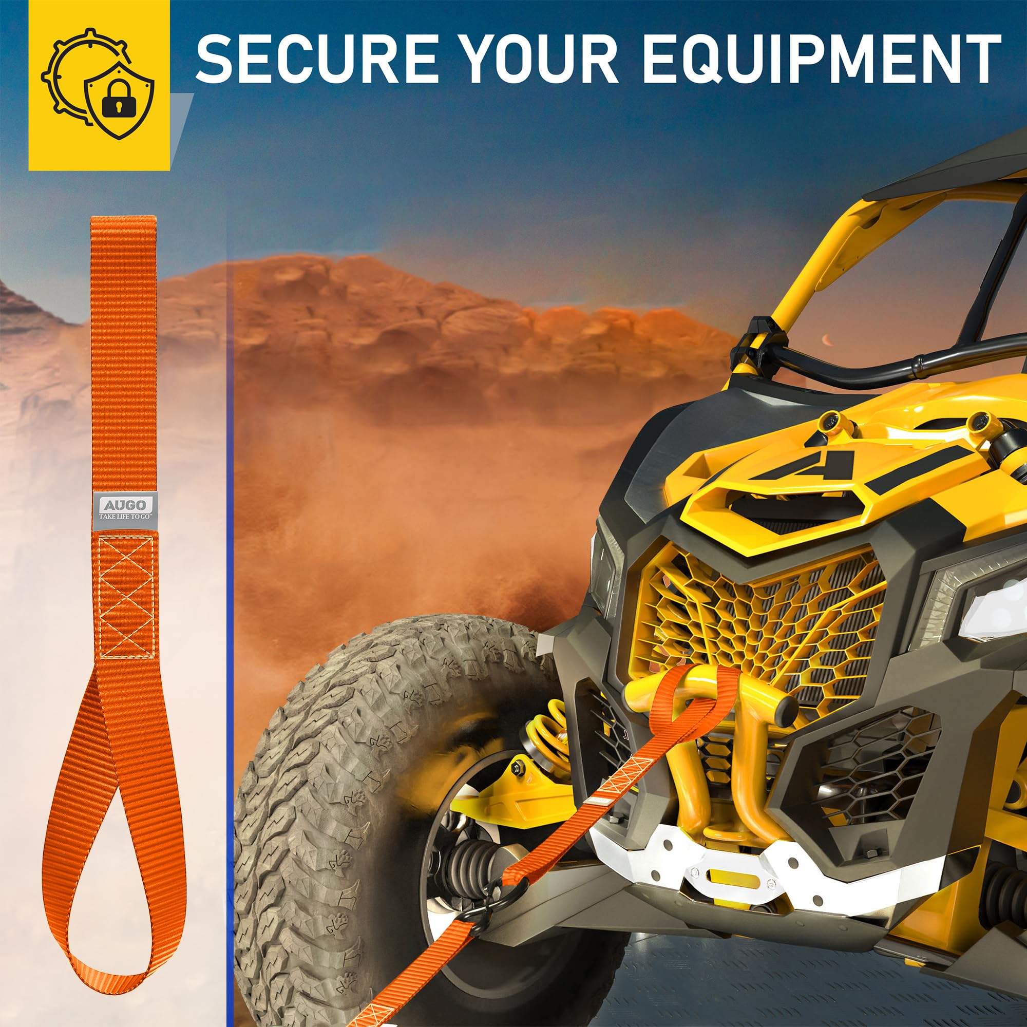 Augo Heavy Duty Soft Loops -Pack Of 6-1.5    X 17    Tie Down Anchor Straps For Use W/Ratchet Strap Hooks - 3000Lb Load Capacity