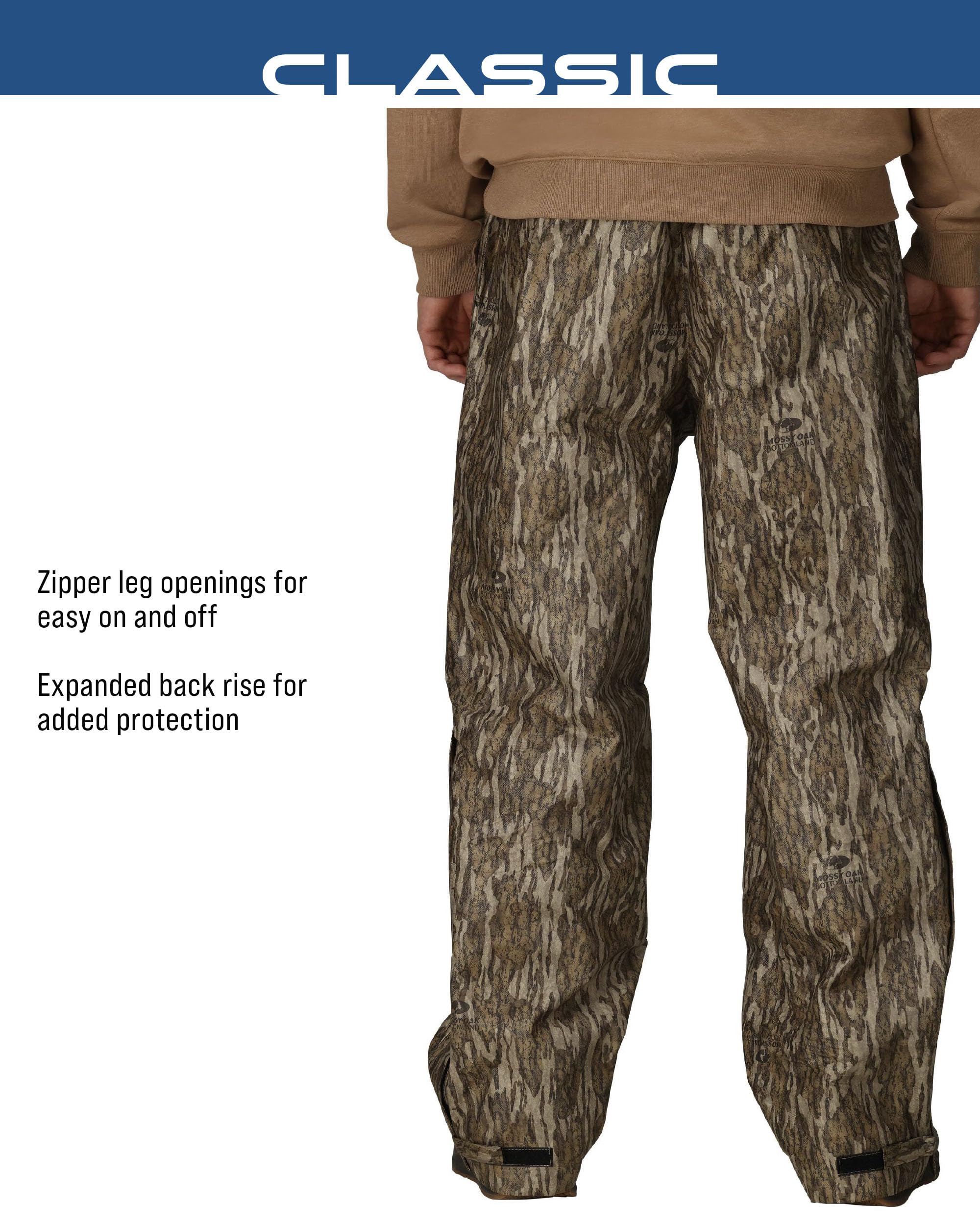 Frogg Toggs Mens Classic Pro Action Waterproof Breathable Rain Pants, Mossy Oak Bottomland, 3X-Large Us