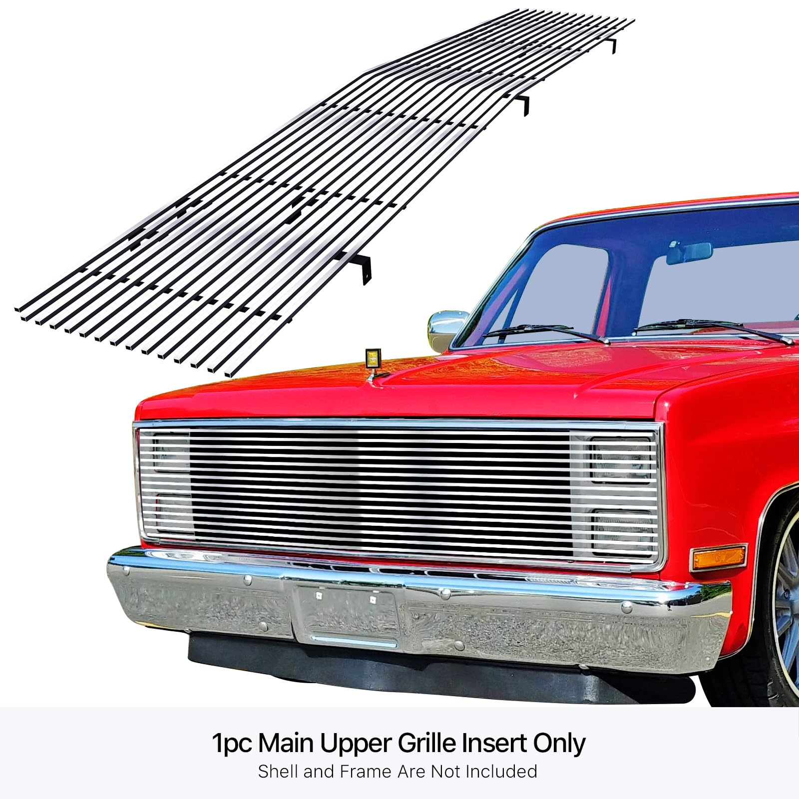 Aps Premium Stainless Steel Chrome 8X6 Billet Grille Insert Compatible With Chevy Gmc C K Pickup Suburban Blazer Jimmy 1981-1987