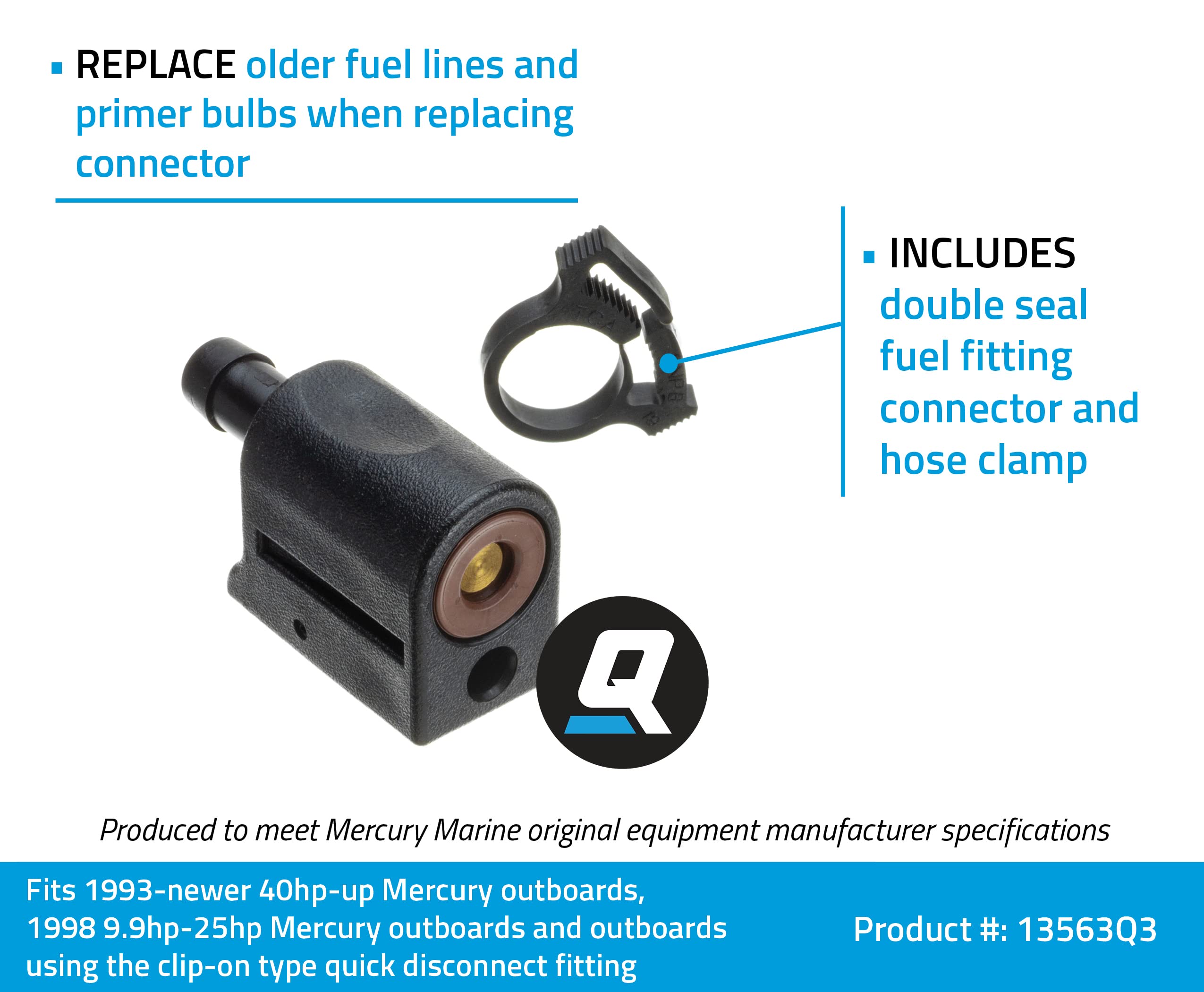 Quicksilver 13563Q3 Quick Disconnect Fuel Line Fitting