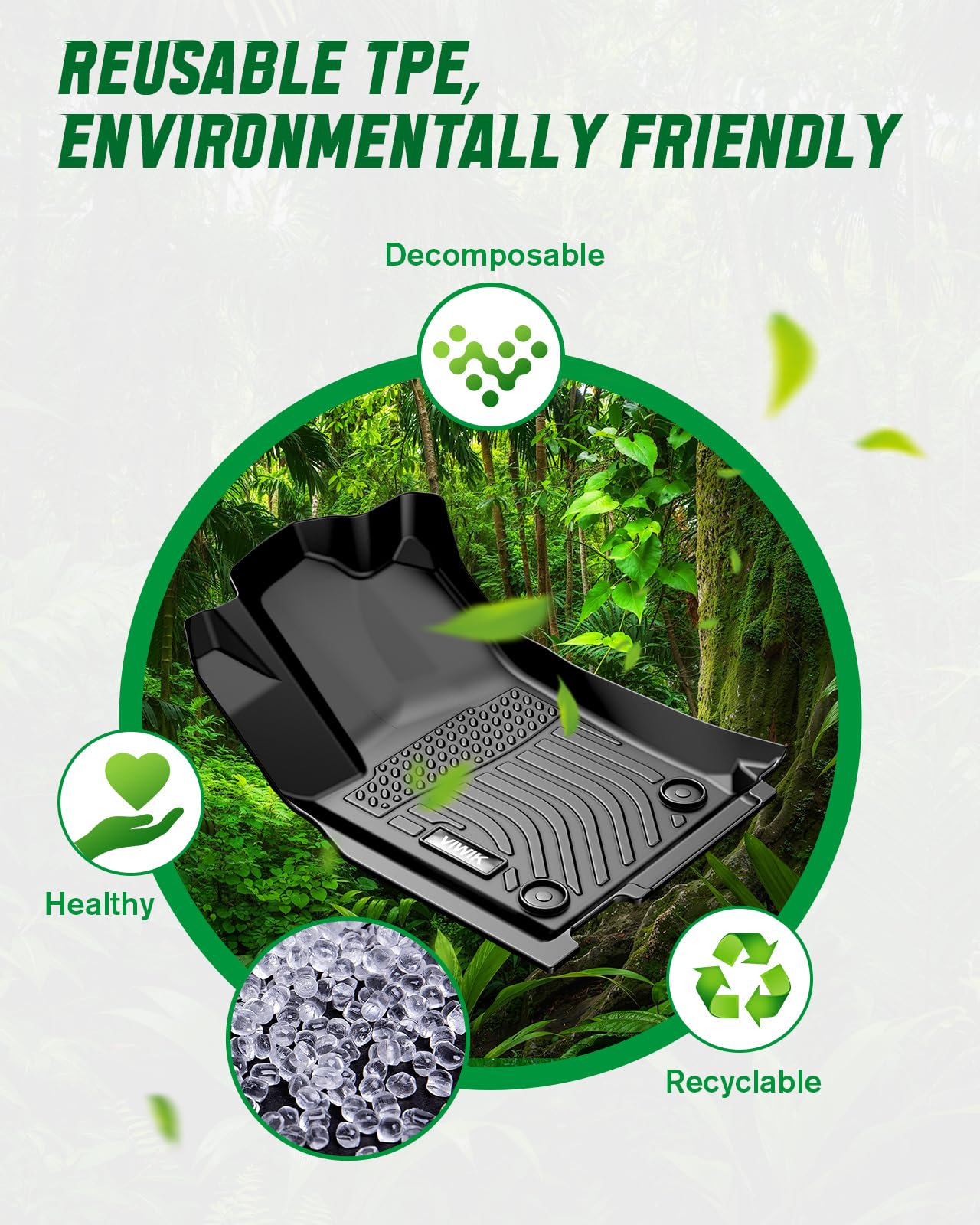 Viwik Floor Mats Fit For Hyundai Ioniq 6 2024, All Weather Custom Car Mats Full Set Include 1St & 2Nd Row, Automotive Floor Line