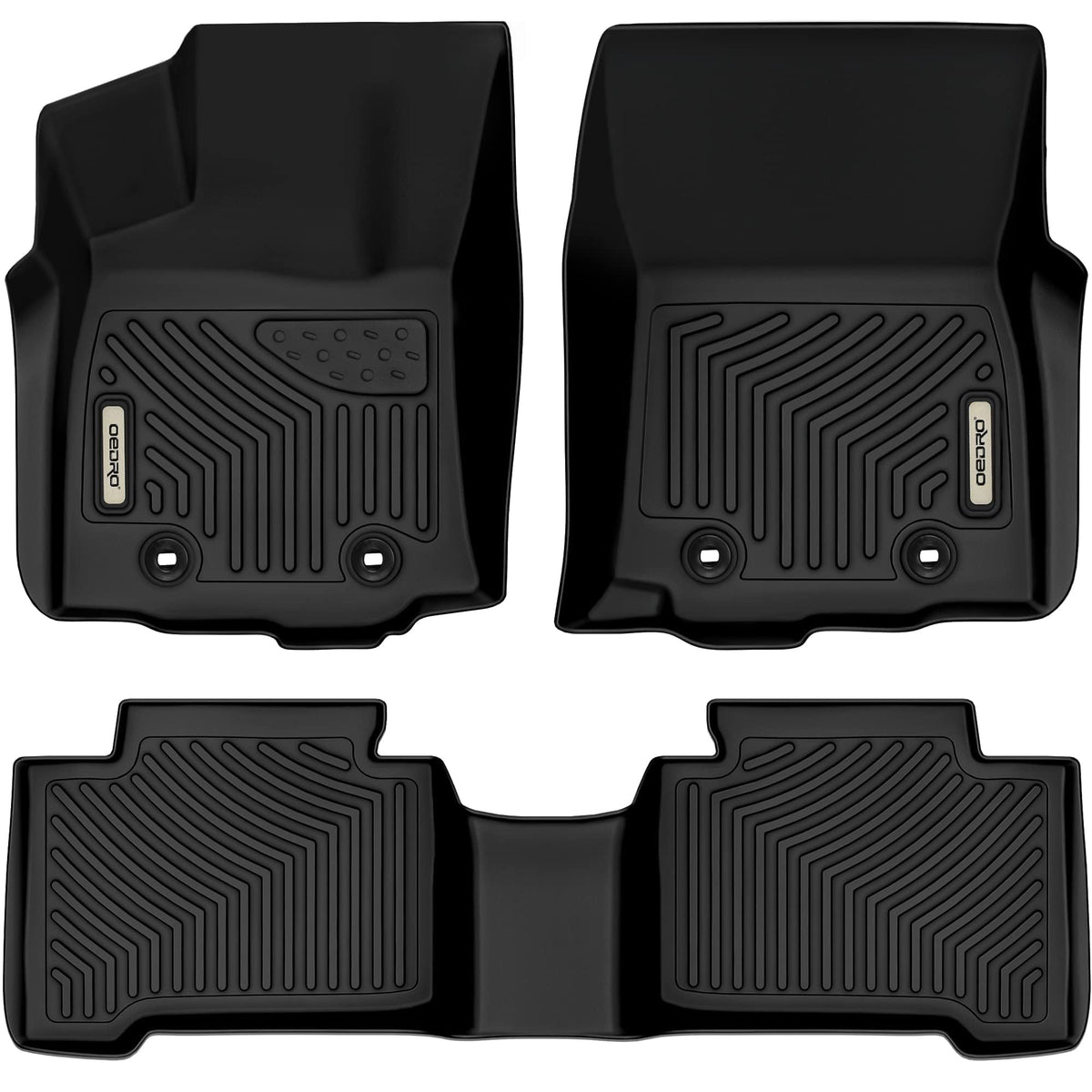 Oedro Floor Mats Compatible For 2018-2023 Tacoma Double Cab (Automatic Transmission) Only, Unique Black Tpe All-Weather Guard Includes 1St And 2Nd Row - Custom Fit
