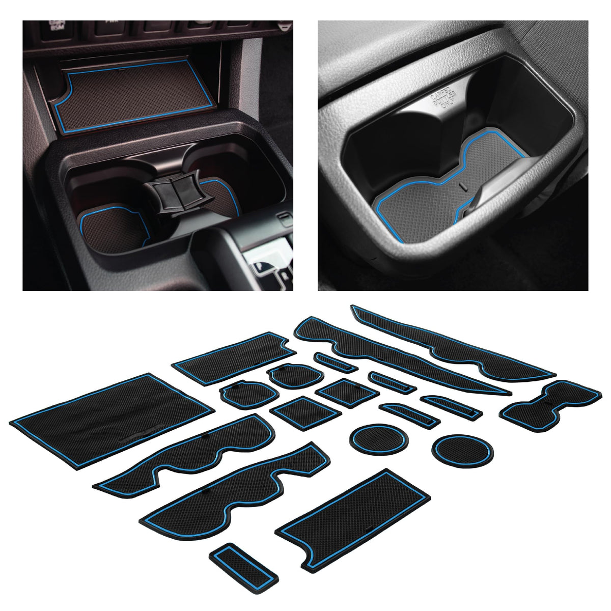 CupHolderHero Fits Toyota Tacoma 2016-2023 Accessories - Custom Non-Slip Anti-Dust Cup Holder Inserts, Center Console Liners, Do