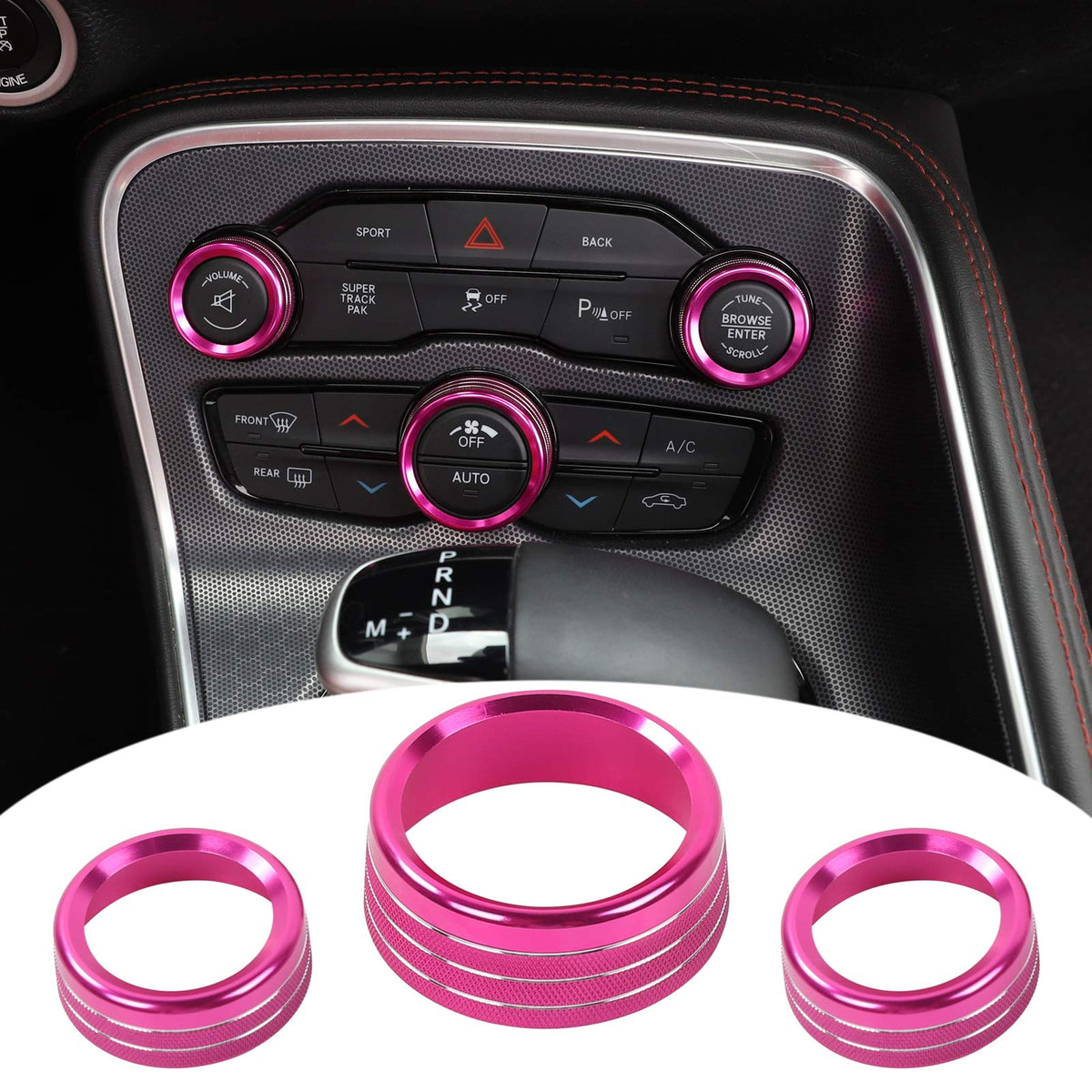 Voodonala Air Conditioner Switch Cd Button Knob For Dodge Challenger Charger Chrysler 300 300S 2015-2019, For Ram 2013-2018 (Alu