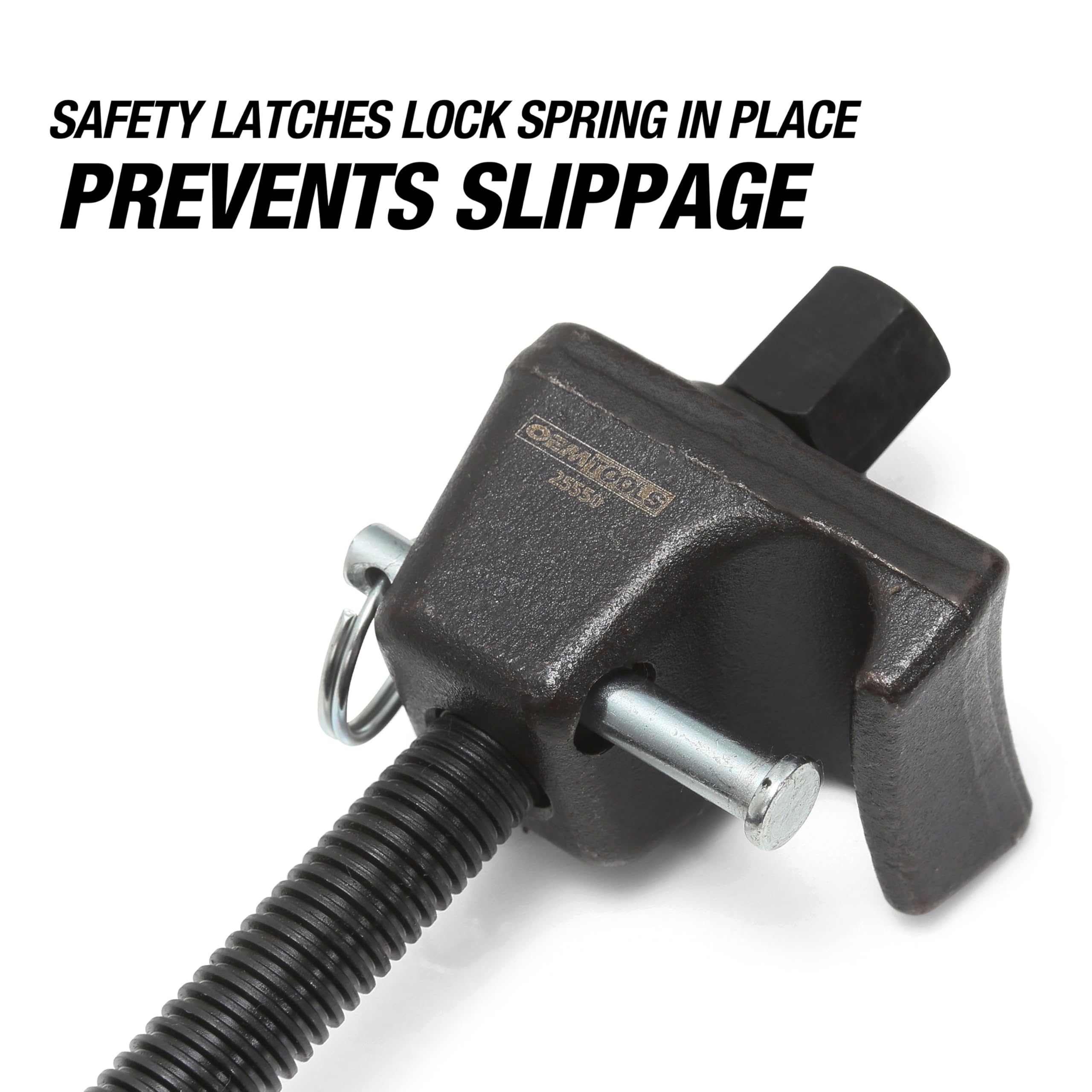 Oemtools 25550 Macpherson 10.75 Inch Strut Spring Compressor, Automotive Suspension System Maintenance Tool, 2-Piece Universal Spring Compressor Tools With 9.75 Inch Maximum Safe Opening, Forged Hooks