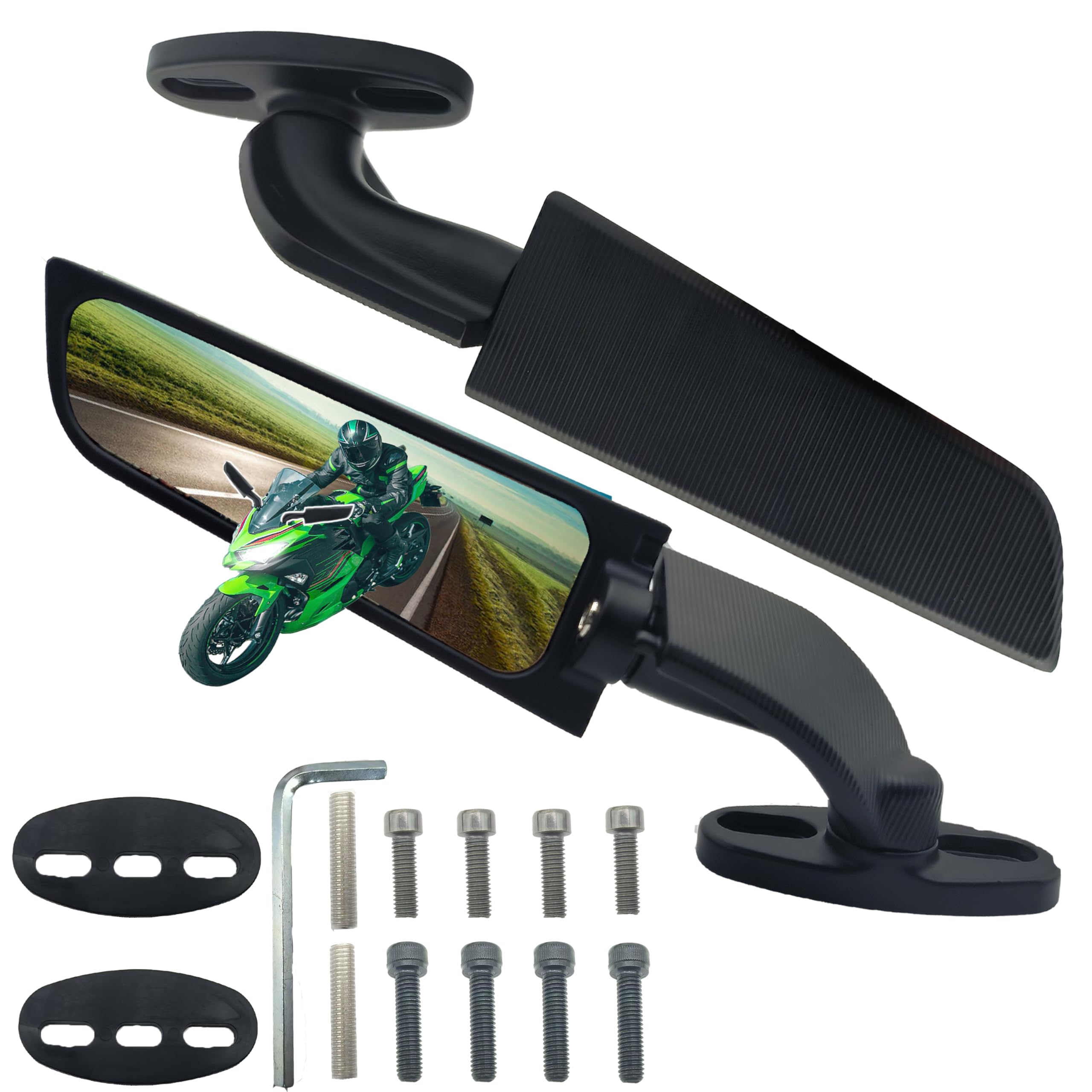 VRWEARE Motorcycle Mirrors Wing Rearview Mirrors Compatible with Kawasaki Ninja 300 400 650 Honda CBR300R CBR500R CBR600RR CBR10