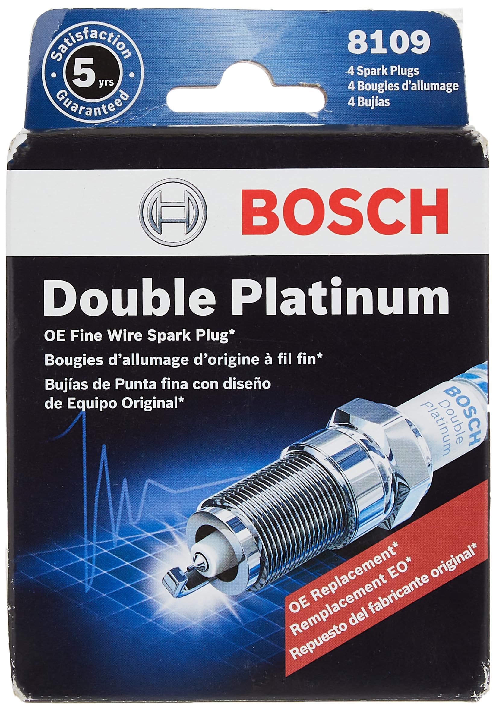 BOSCH 8109 OE Fine Wire Double Platinum Spark Plug - Single