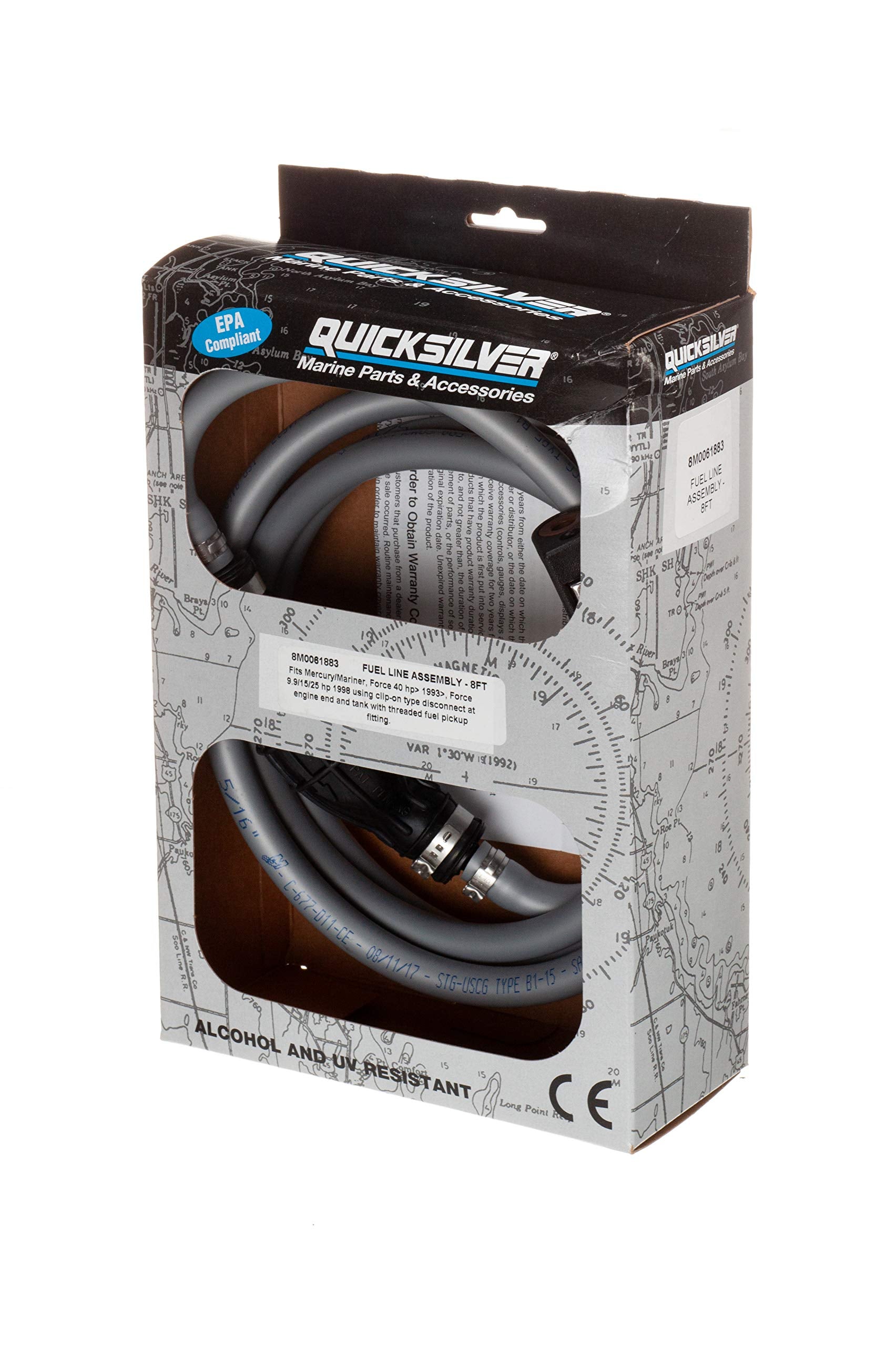 Quicksilver 8M0061883 Fuel Line Assembly - 8 Ft. Long With Primer Bulb