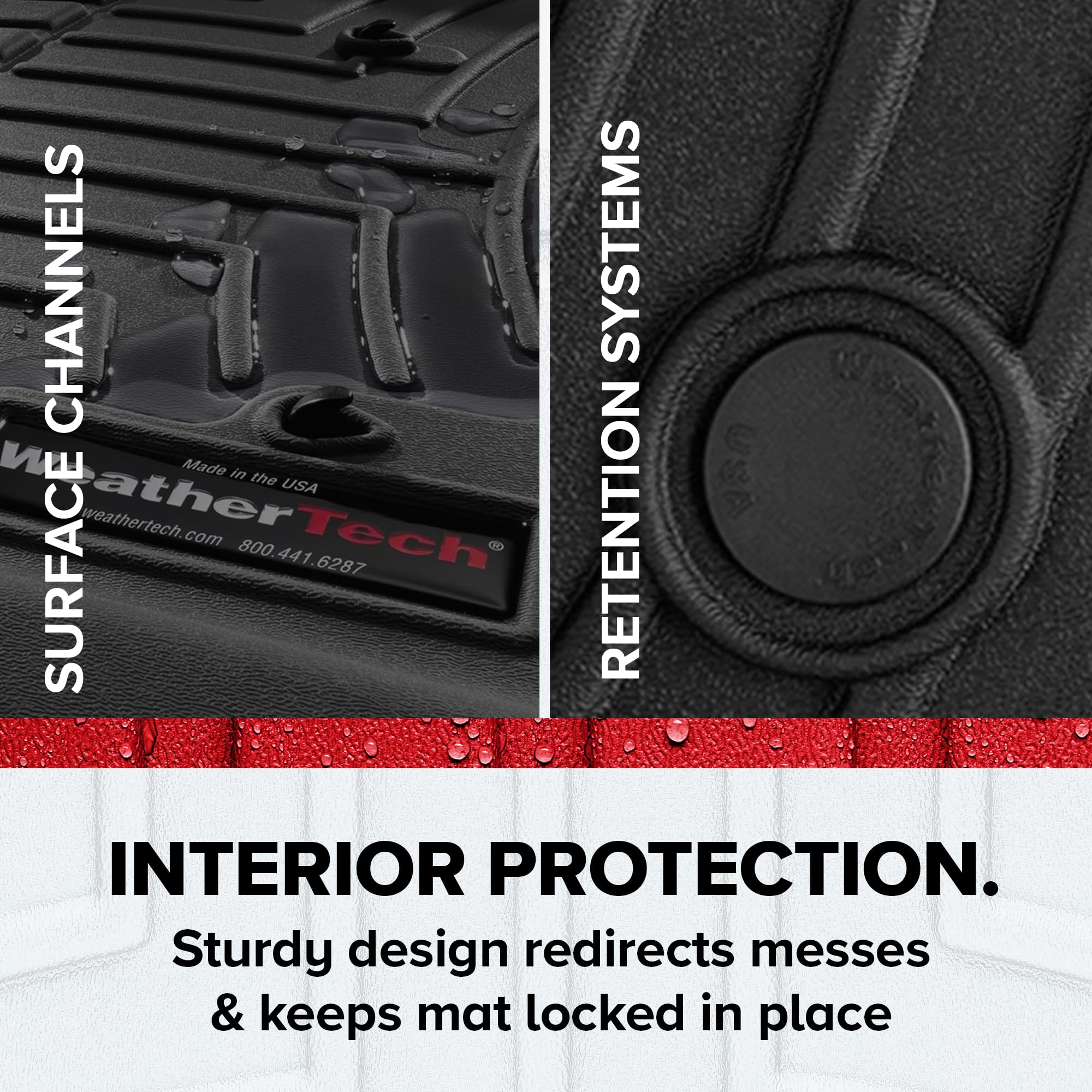 WeatherTech Custom Fit FloorLiners for Ford F-150 (SuperCrew, Bucket Seats), F-150 Lightning, F-150 Raptor - 1st & 2nd Row (4469
