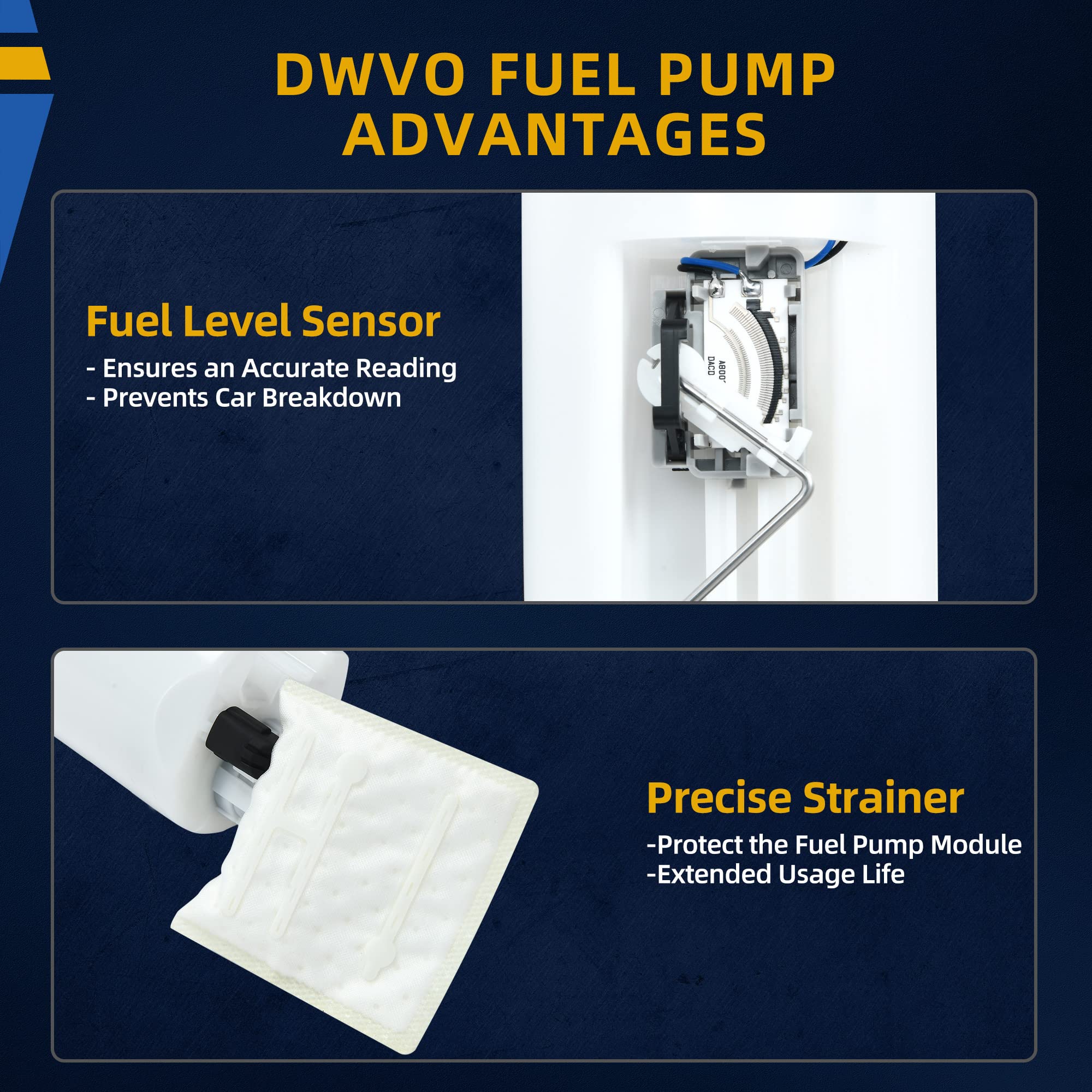 Dwvo Fuel Pump Compatible With 2004 2005 2006 2007 Dodge Caravan/Grand Caravan & Chrysler Town & Country