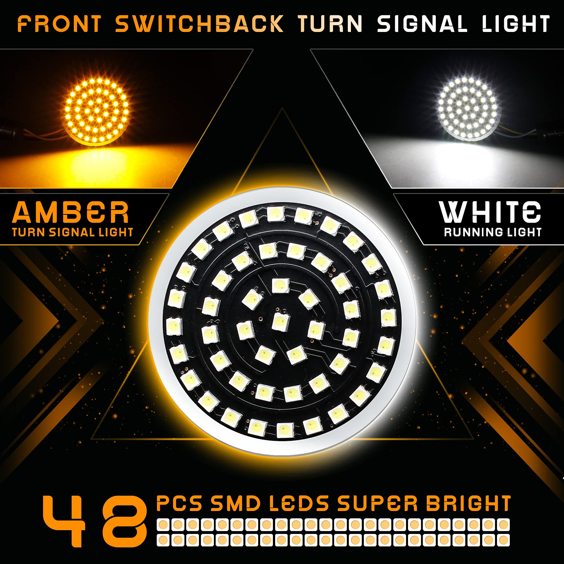 Quasco Led Turn Signal Lights 1157 Front + 1156 Rear Blinkers With Smoked Lens For 2 Inch Bullet Housing Compatible With Harley