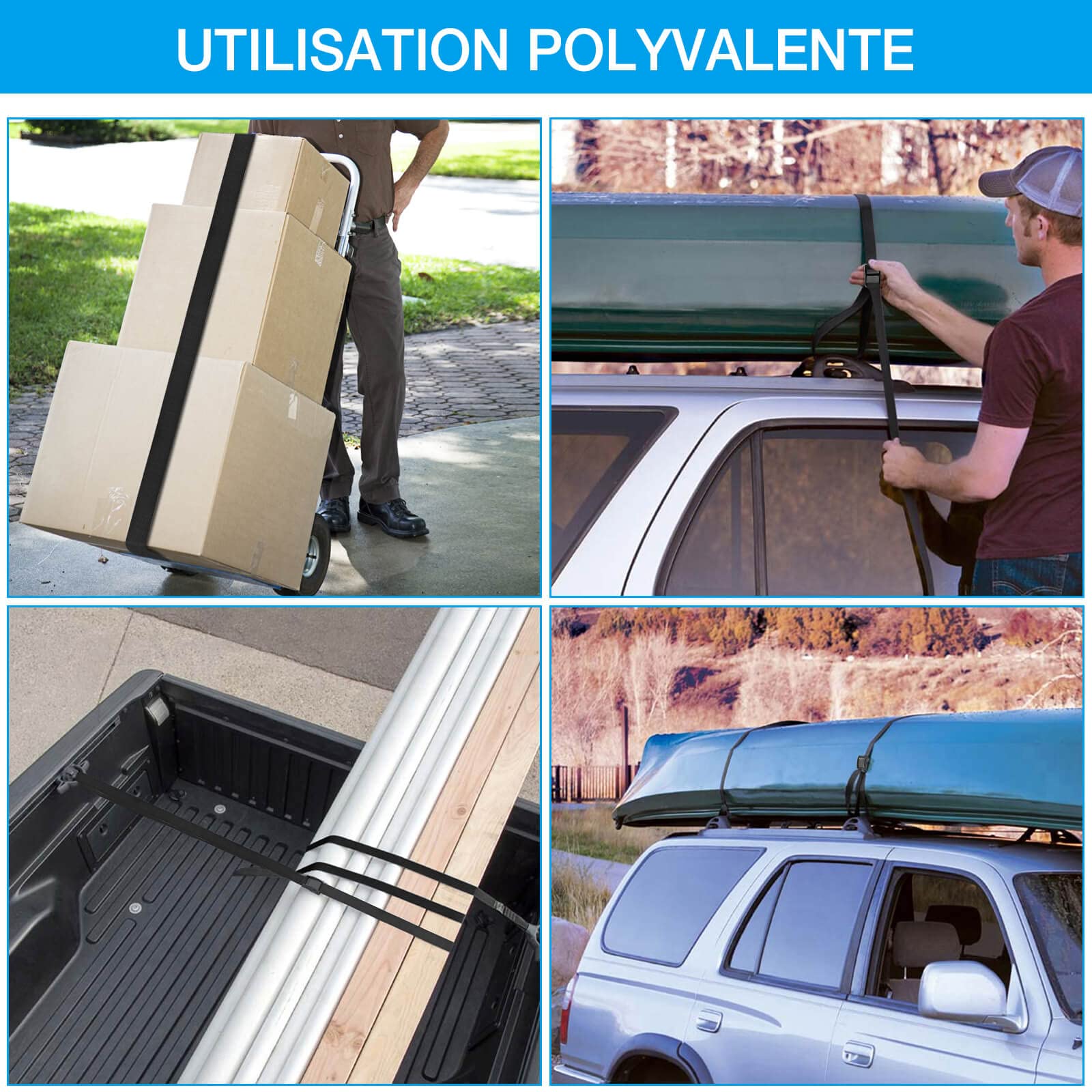 Kshineni Tie Down Straps 4 Pcs Lashing Strap 13.1' X 1 Adjustable Heavy Duty Cam Buckle Cinch Straps For Cargo, Trucks, Luggage, Trailer, Motorcycle (Black)