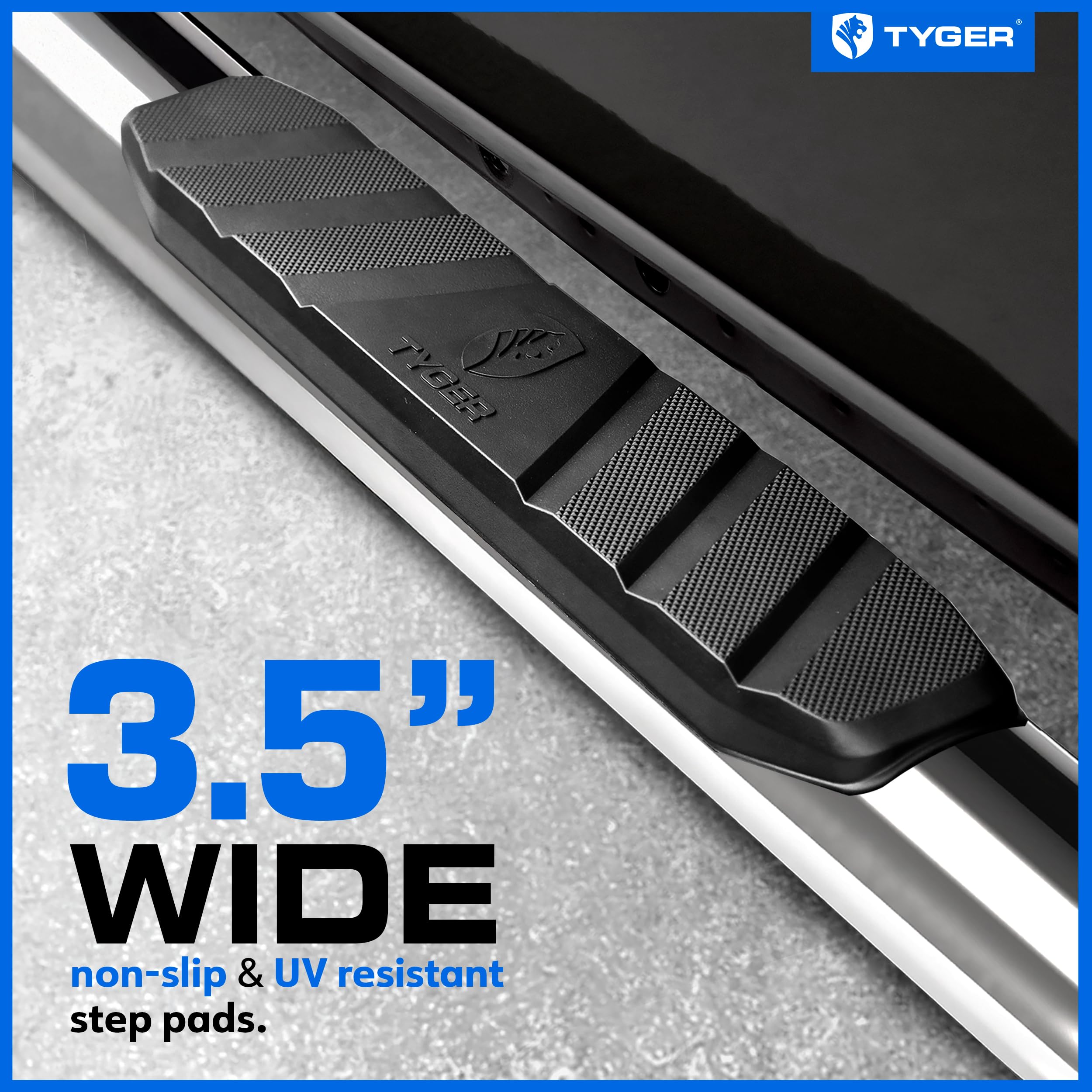 Tyger Auto 3.5" Rider Running Boards, Stainless Steel, Crew Cab, TG-SS2C35167, Compatible with 2015-2025 Chevy Colorado & GMC Canyon