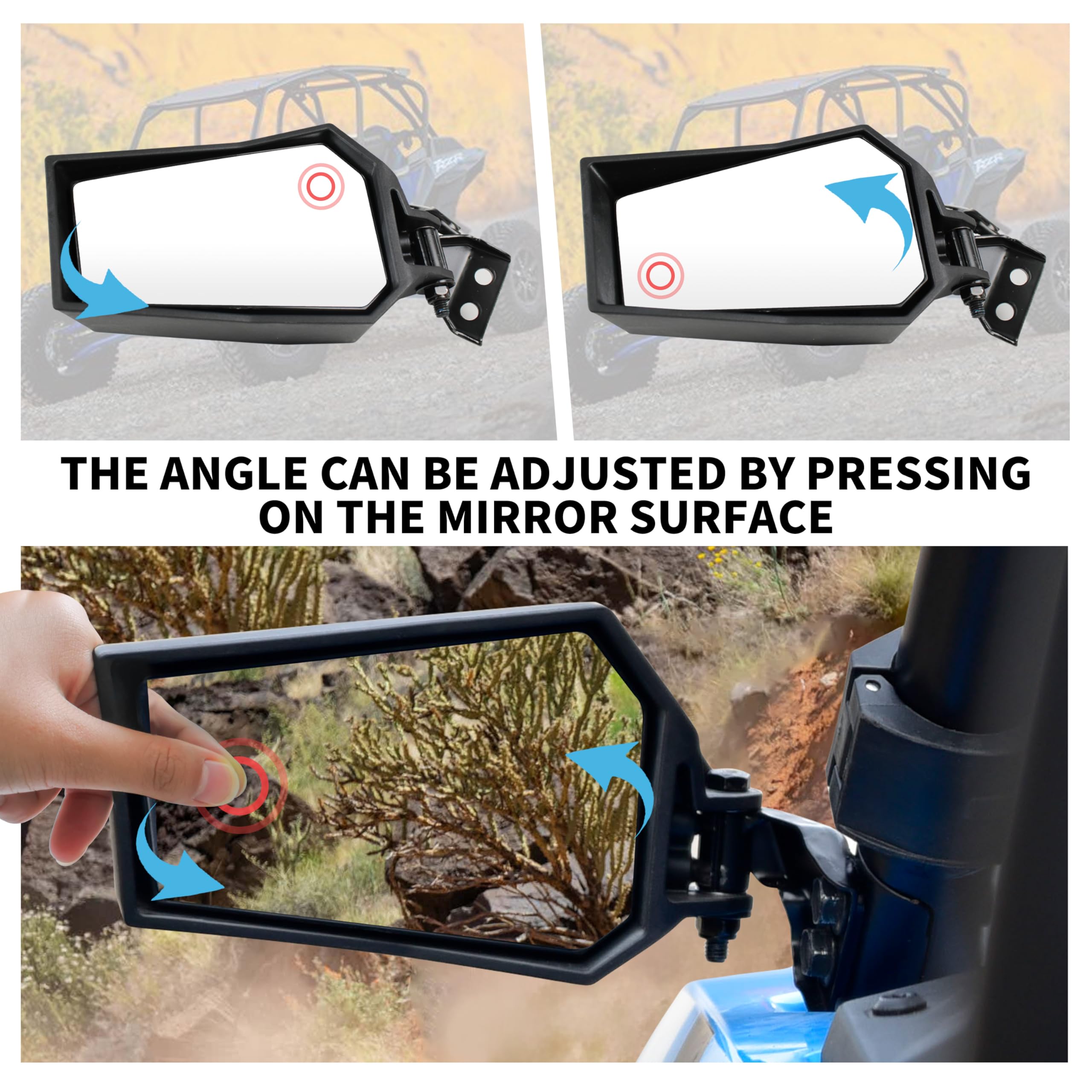 KATIMOTO Rearview Side Mirrors for Polaris RZR XP 1000, Adjustable Folding Clear Rear View Side Racing Mirrors for Polaris RZR X