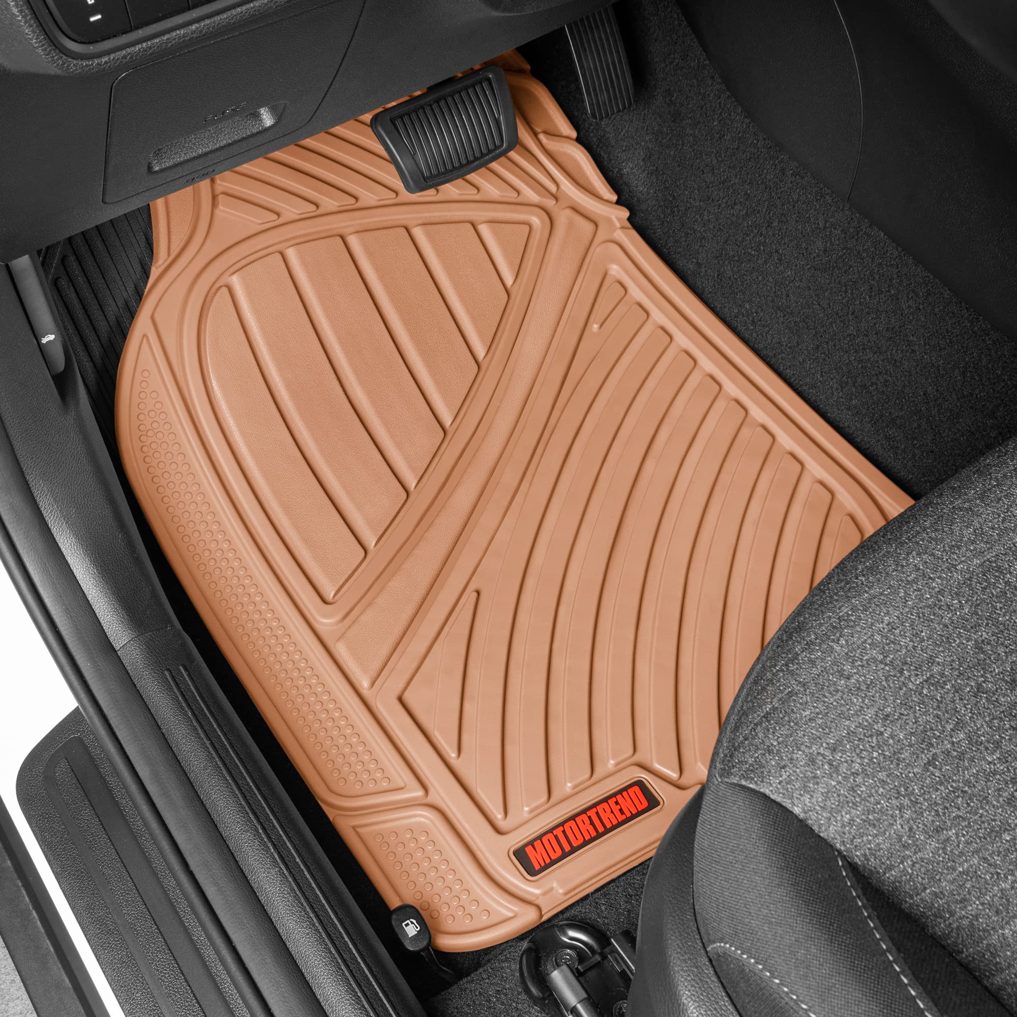 Motor Trend 3-Row Heavy Duty Rubber Floor Mats & Liners For Car Suv Van, Front 2Nd & 3Rd Row Durable Polymerized Latex Full Inte