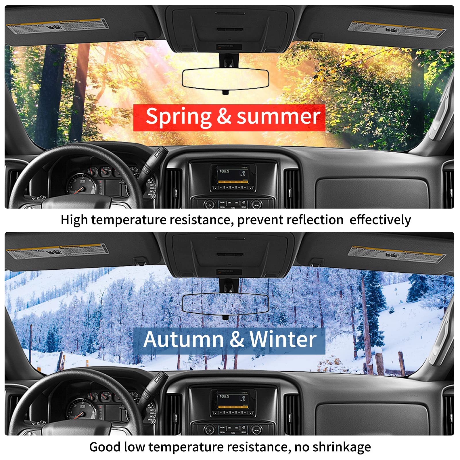 Berksyde Dashboard Dash Mat Cover Leather Dashboard Pad Compatible For 07-14 Tahoe Suburban 1500 2500 Yukon Sierra,07-13 Avalanche Silverado With One Glove Box(Brown)