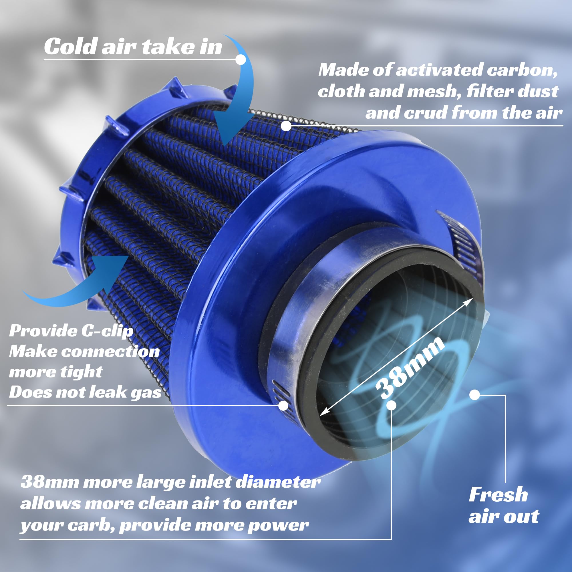 YOXUFA VM22 212cc Carburetor Exhuast Pipe Stage 1 Kit Replacement for Predator 224cc 196cc 6.5hp Engine Coleman CT200U CT200U-EX