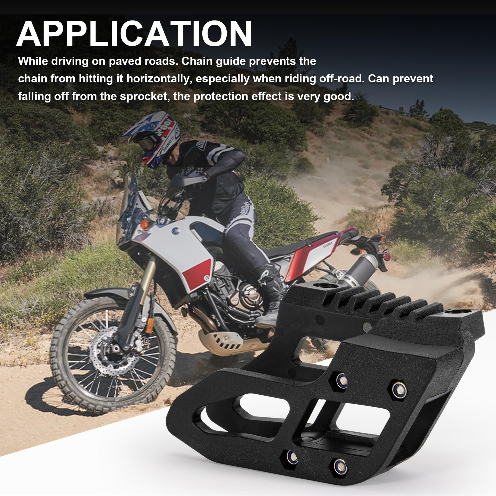 Chain Guide Guard for Tenere T700 - Motorcycle Protection Chain Guide Pulley Stabilizer Chain Case Chain Protector Accessories f