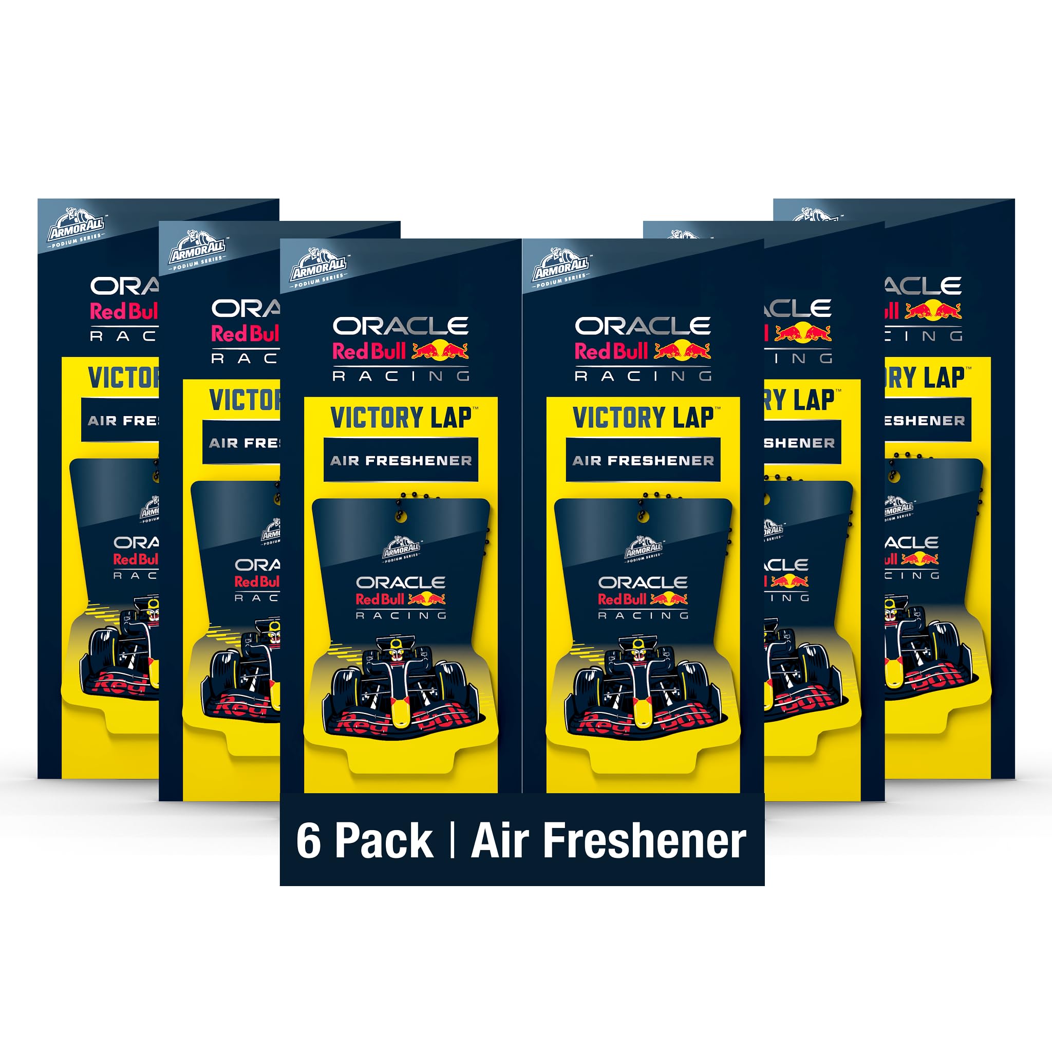 Armor All Podium Series Hanging Car Air Freshener, Logo Car, Victory Lap Scent (6 Pack), Racing-Inspired Auto Air Freshener With